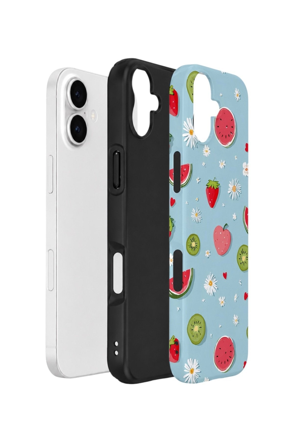iPhone 16 Vorian Çift Katmanlı Kılıf Fruit Confetti Sky