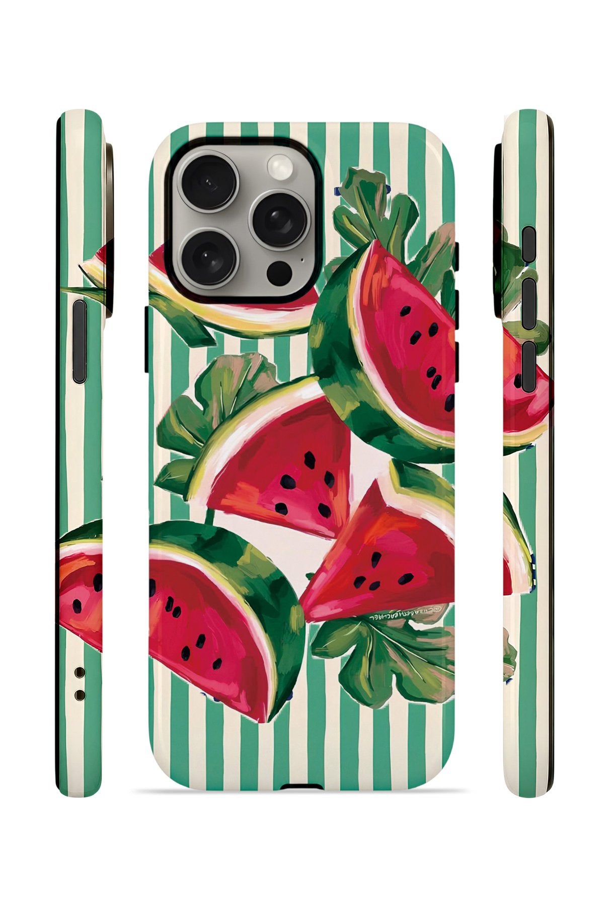 iPhone 15 Pro Max Vorian Çift Katmanlı MagSafe Kılıf Watermelon Cabana