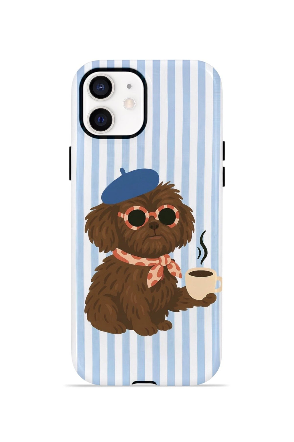 iPhone 12 Vorian Çift Katmanlı Kılıf Cafe Dog Riviera