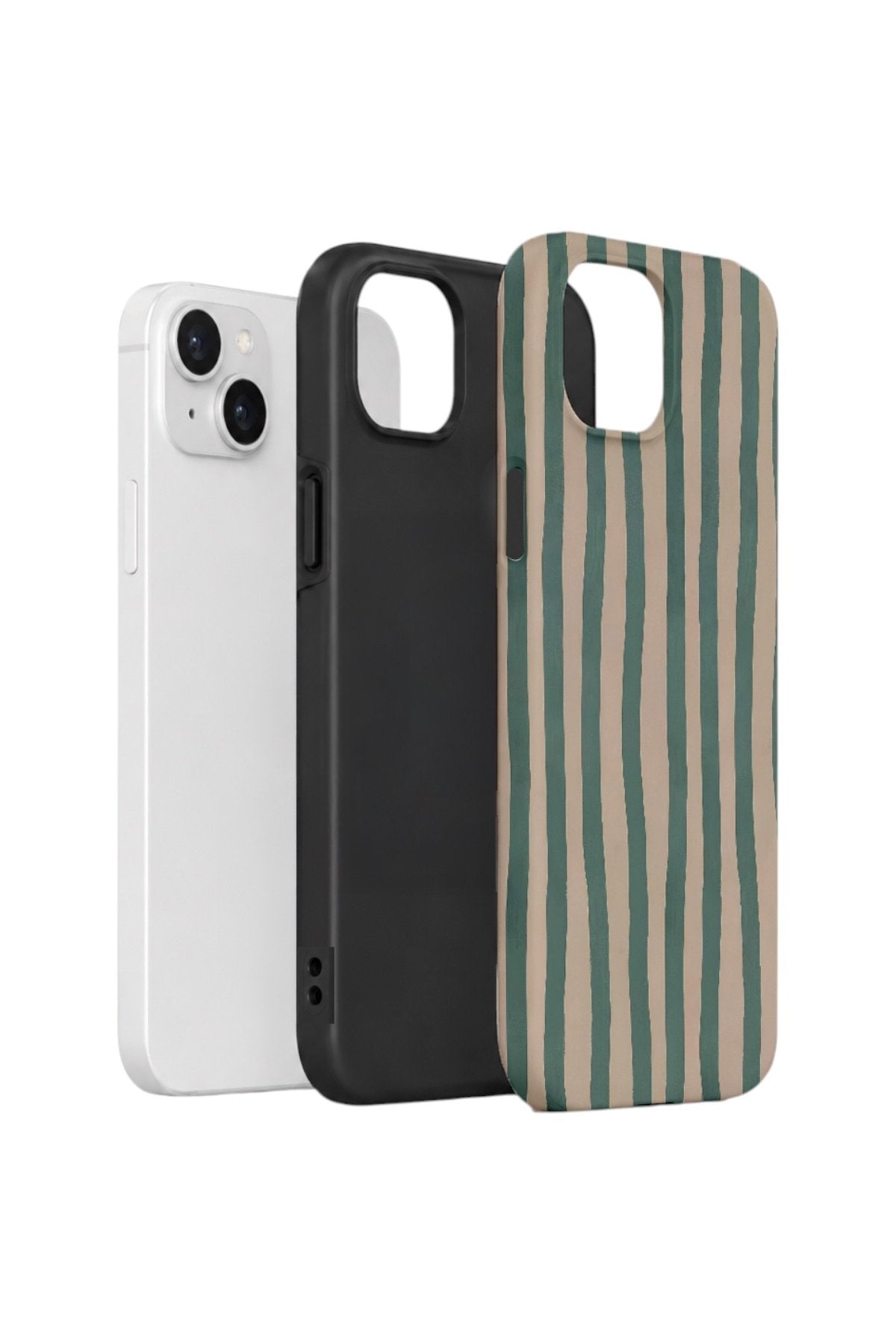 iPhone 14 Vorian Çift Katmanlı Kılıf Sage Riviera Stripe