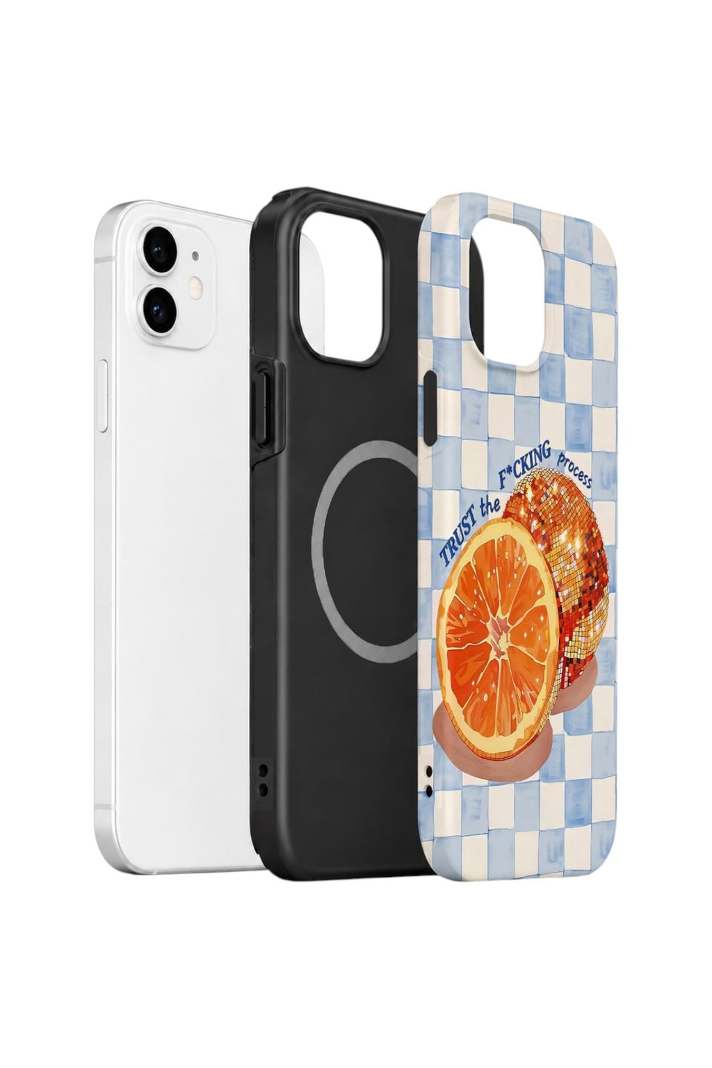 iPhone 12 Vorian Çift Katmanlı MagSafe Kılıf Orange Press Collage