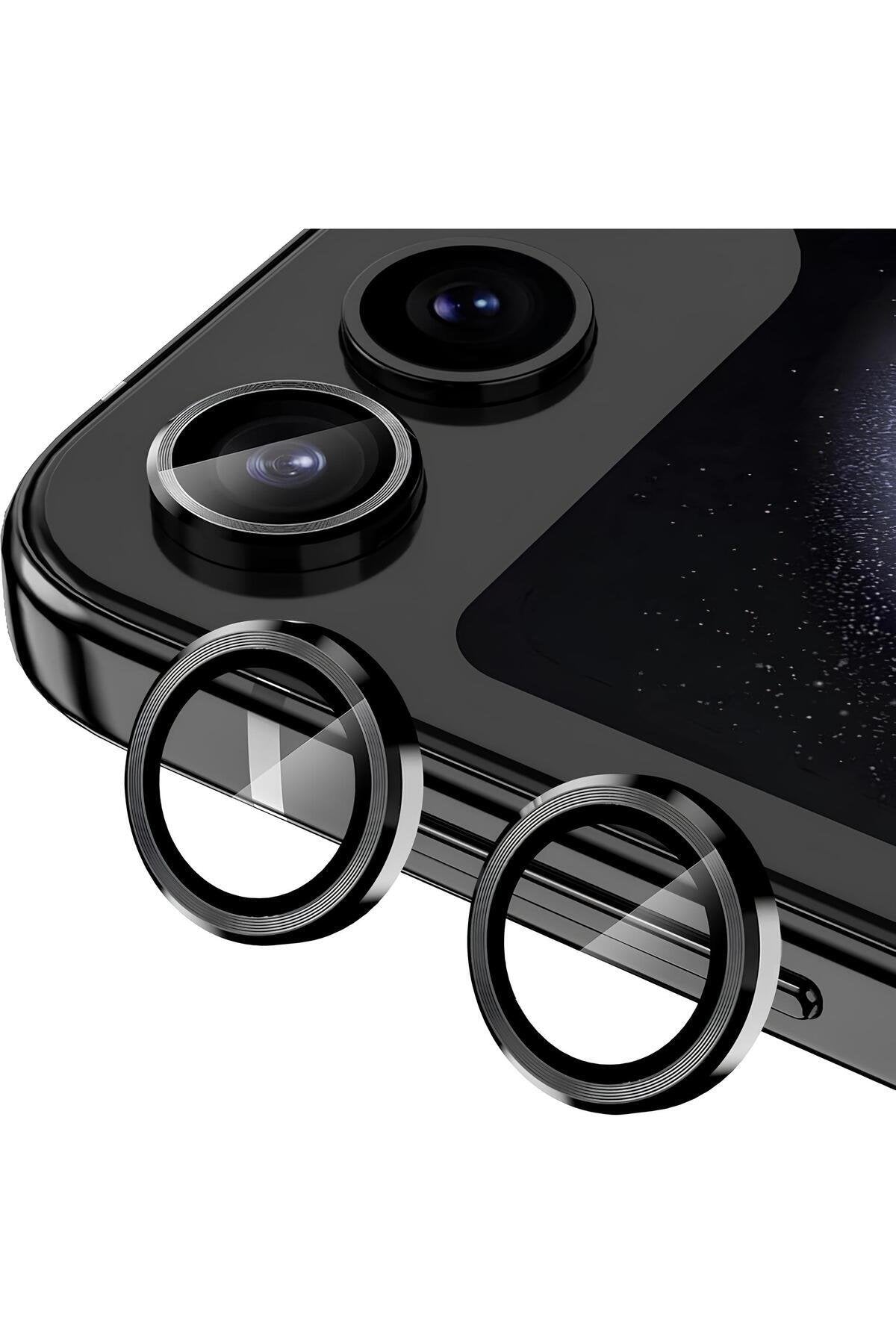 Samsung Galaxy Z Flip 6 Metal Kamera Koruyucu Lens Siyah