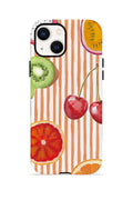 iPhone 13 Vorian Çift Katmanlı Kılıf Tutti Frutti Stripe
