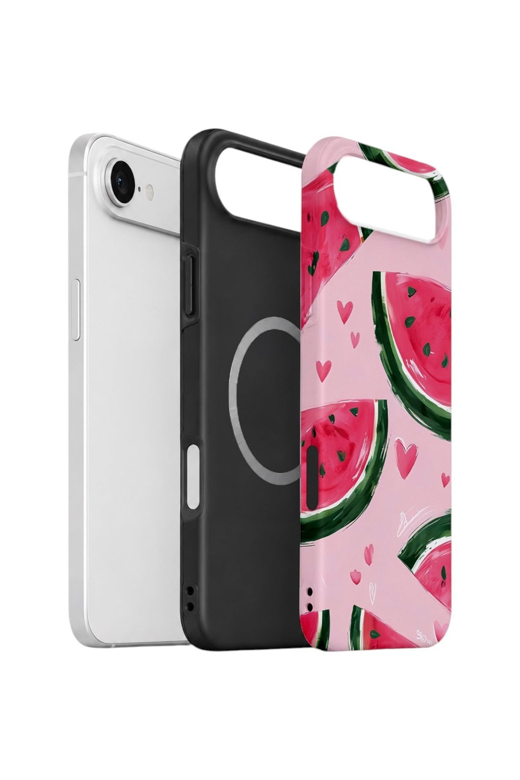 iPhone 17 Air Vorian Çift Katmanlı MagSafe Kılıf Watermelon Hearts