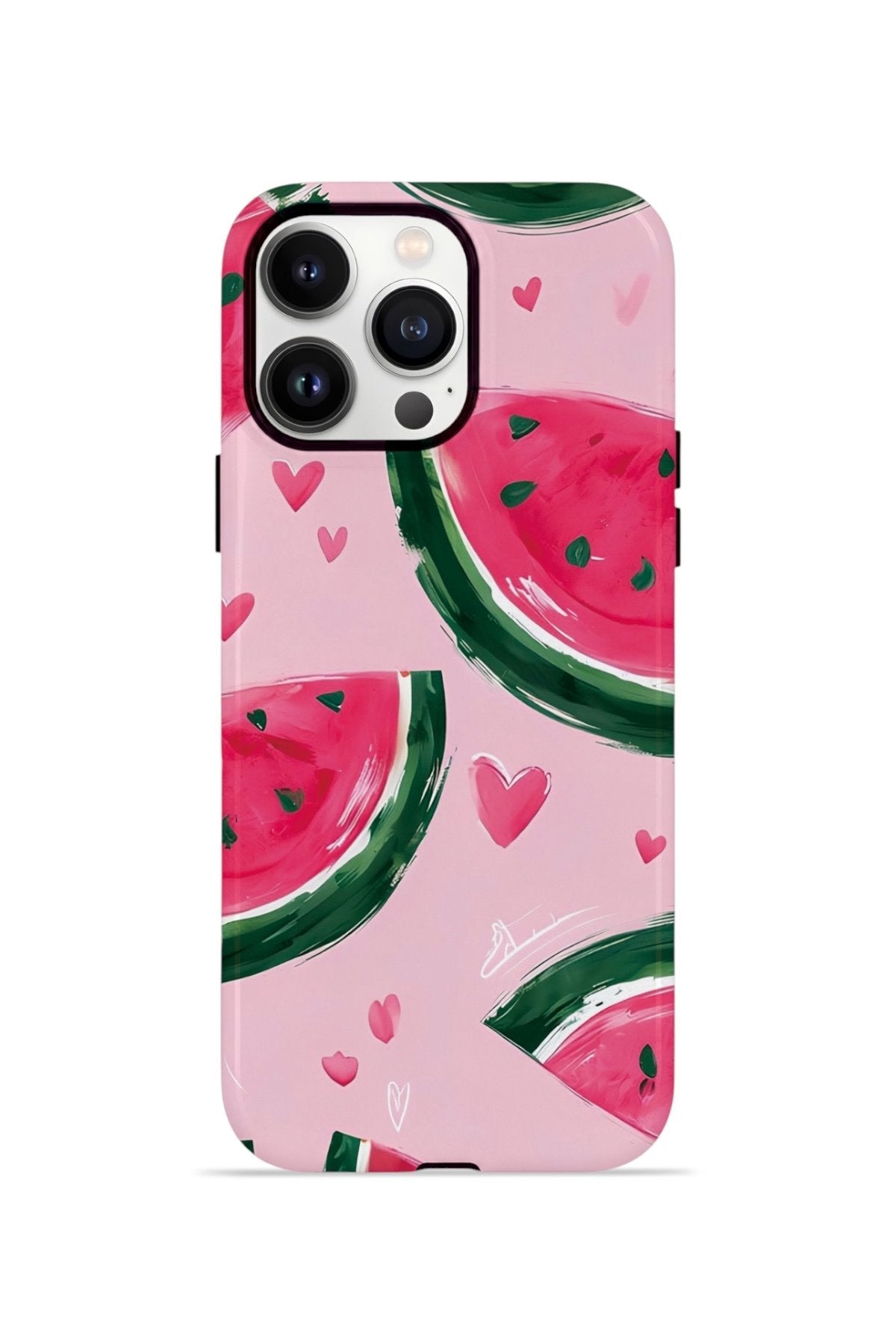 iPhone 13 Pro Vorian Çift Katmanlı Kılıf Watermelon Hearts