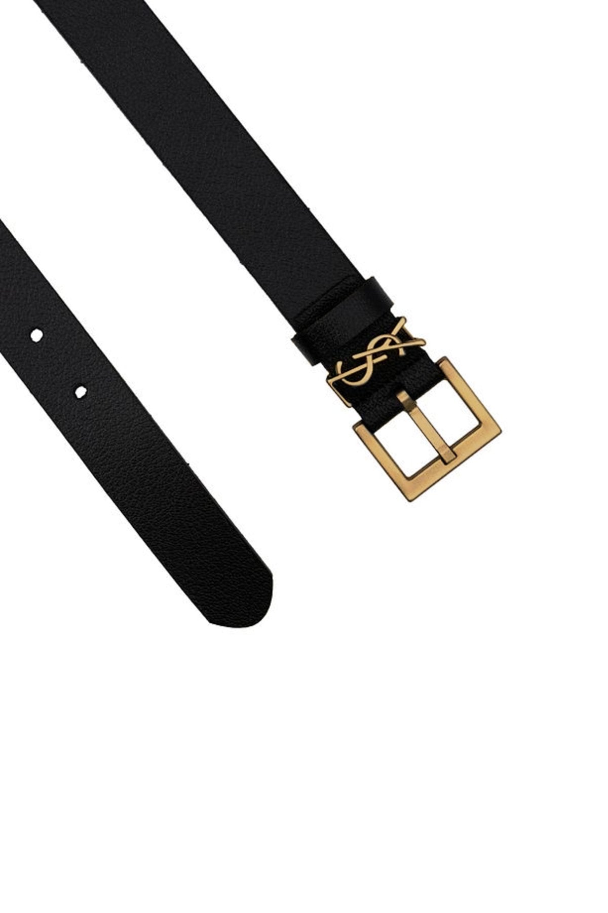 Kadın Siyah Hakiki Deri Kemer Eskitme Gold Tokalı