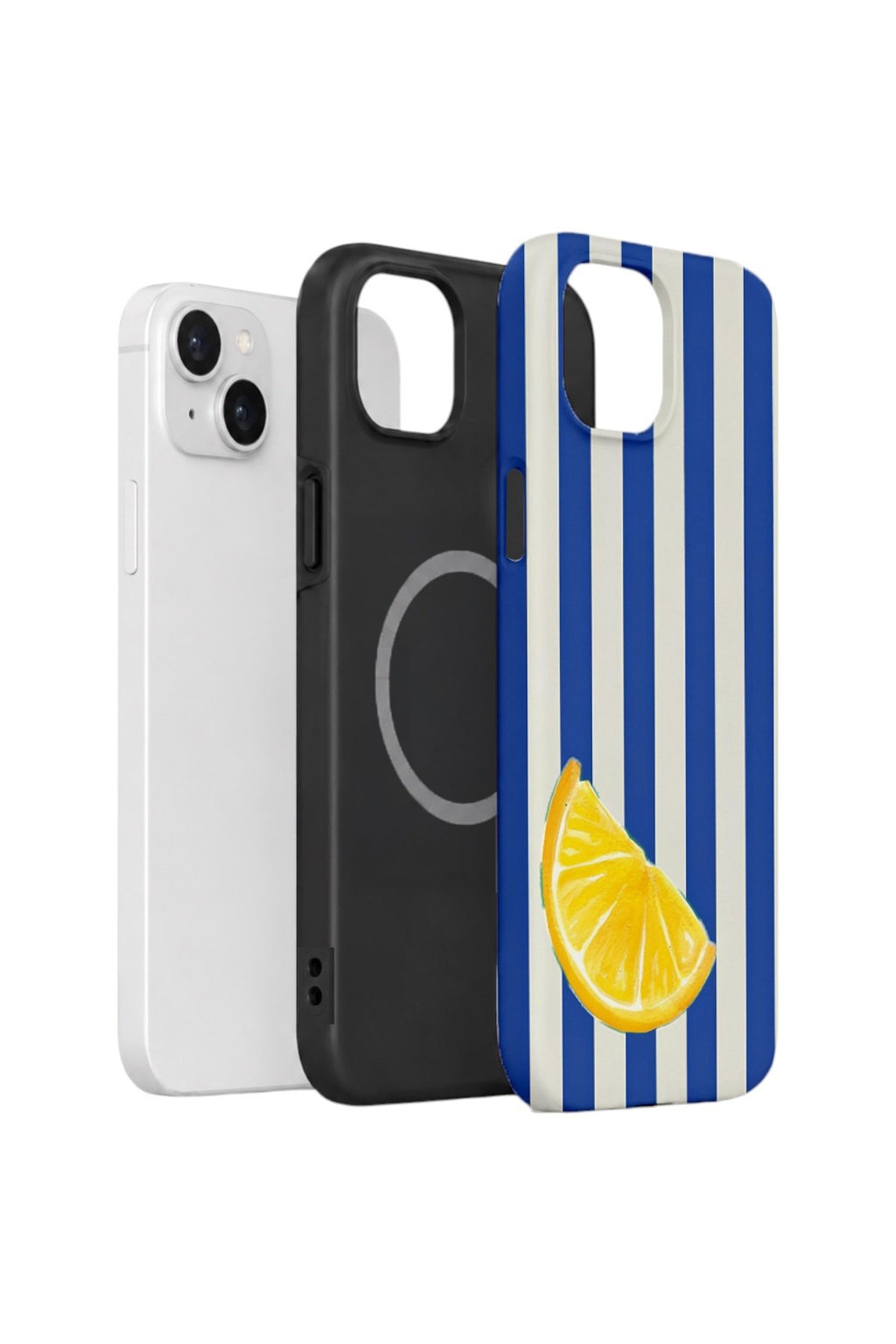 iPhone 13 Vorian Çift Katmanlı MagSafe Kılıf Lemon Coast Stripe