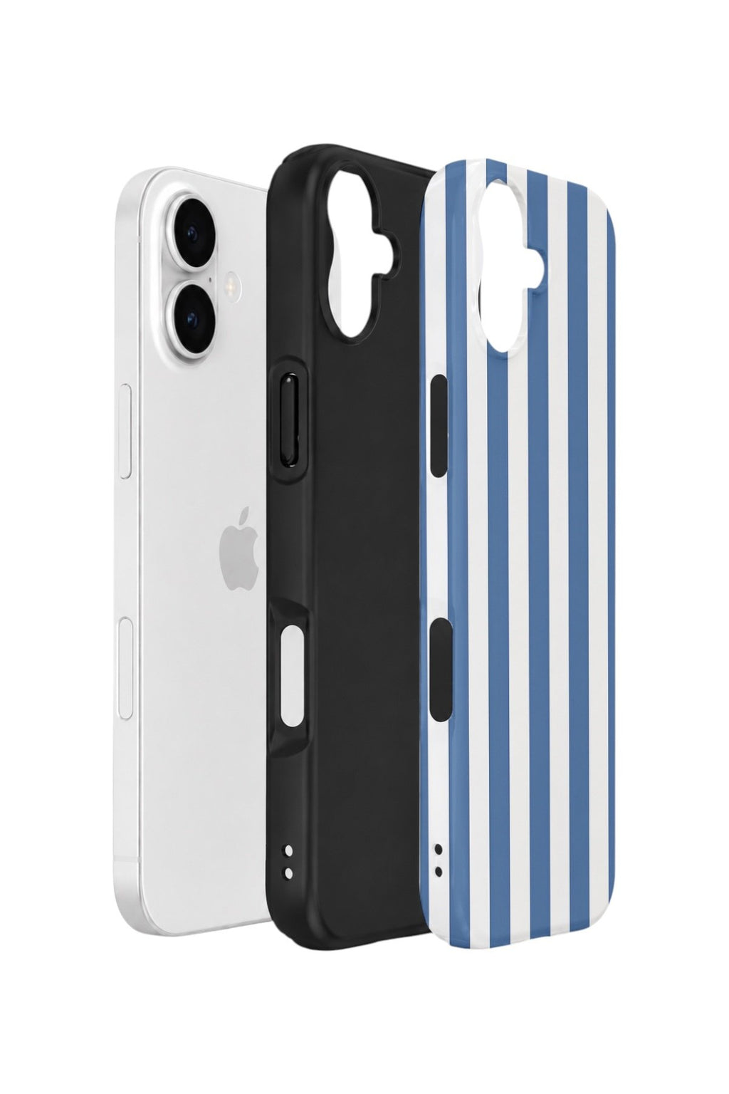 iPhone 16 Plus Vorian Çift Katmanlı Kılıf Blue Marina Stripe