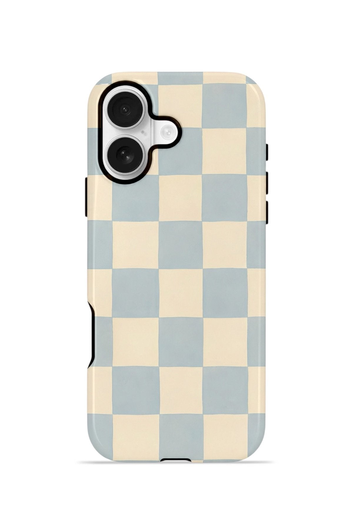 iPhone 16 Plus Vorian Çift Katmanlı Kılıf Powder Blue Checker