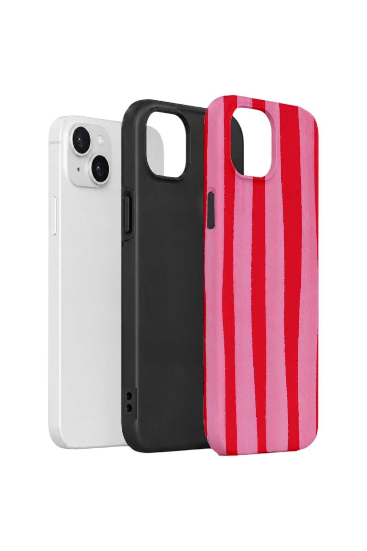 iPhone 14 Plus Vorian Çift Katmanlı Kılıf Raspberry Bold Stripe