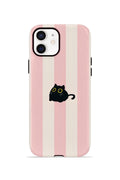 iPhone 12 Vorian Çift Katmanlı MagSafe Kılıf Midnight Cat Stripe