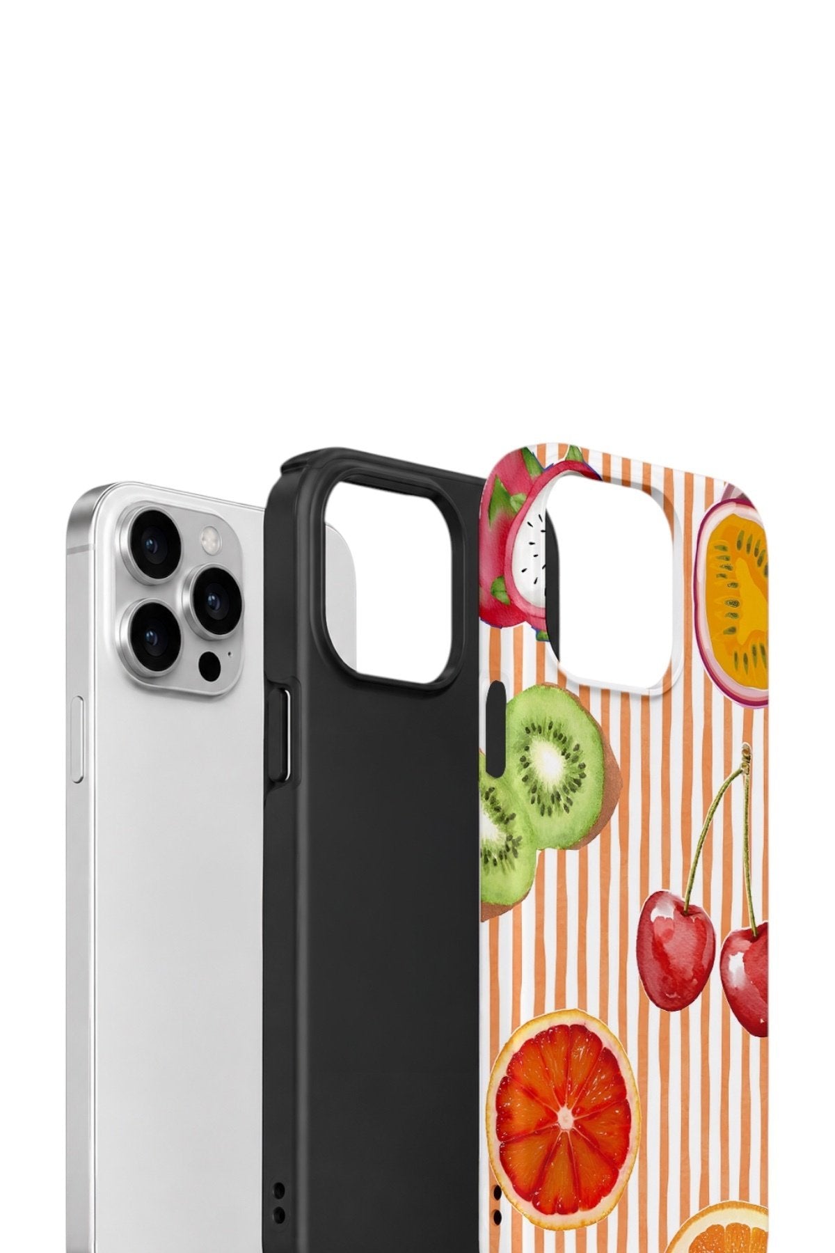 iPhone 13 Pro Max Vorian Çift Katmanlı Kılıf Tutti Frutti Stripe
