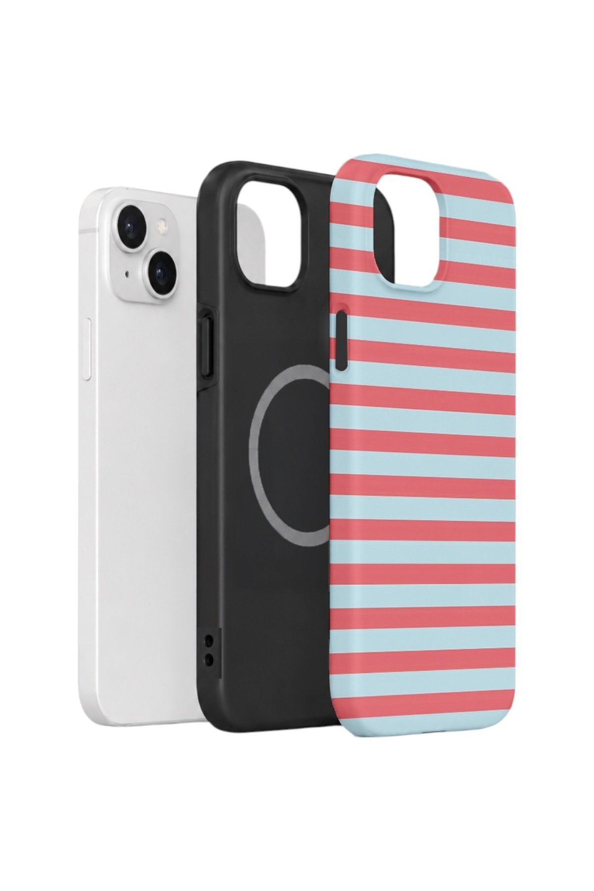iPhone 14 Plus Vorian Çift Katmanlı MagSafe Kılıf Candy Horizon Stripe