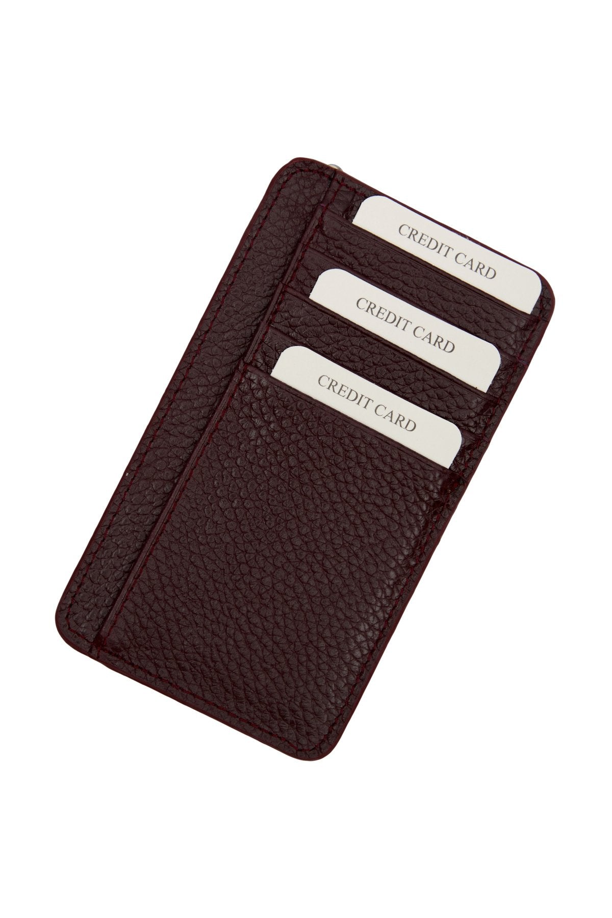 Hakiki Deri Unısex Kartlık Bordo