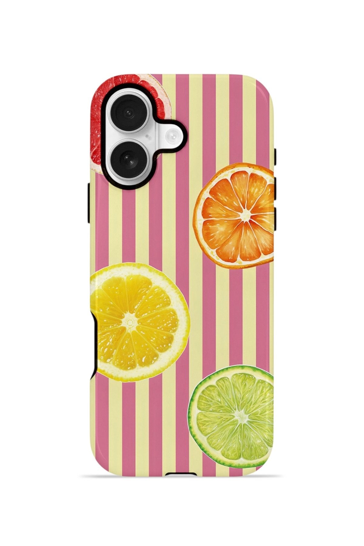 iPhone 16 Plus Vorian Çift Katmanlı MagSafe Kılıf Citrus Fiesta Stripe