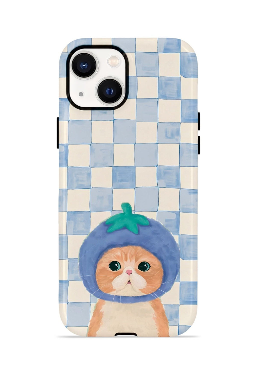 iPhone 15 Plus Vorian Çift Katmanlı Kılıf Blueberry Cat Check