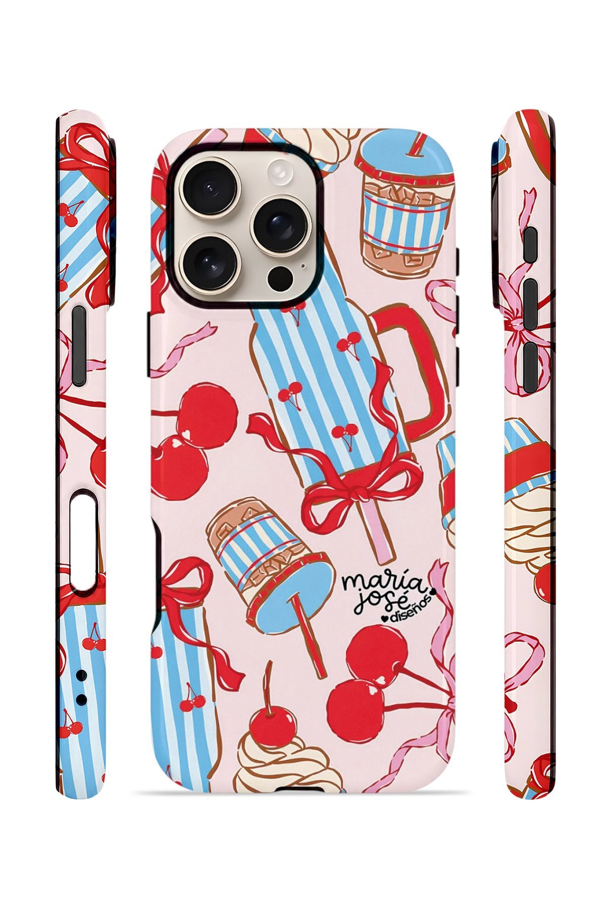 iPhone 16 Pro Vorian Çift Katmanlı Kılıf Dolce Cherry Picnic