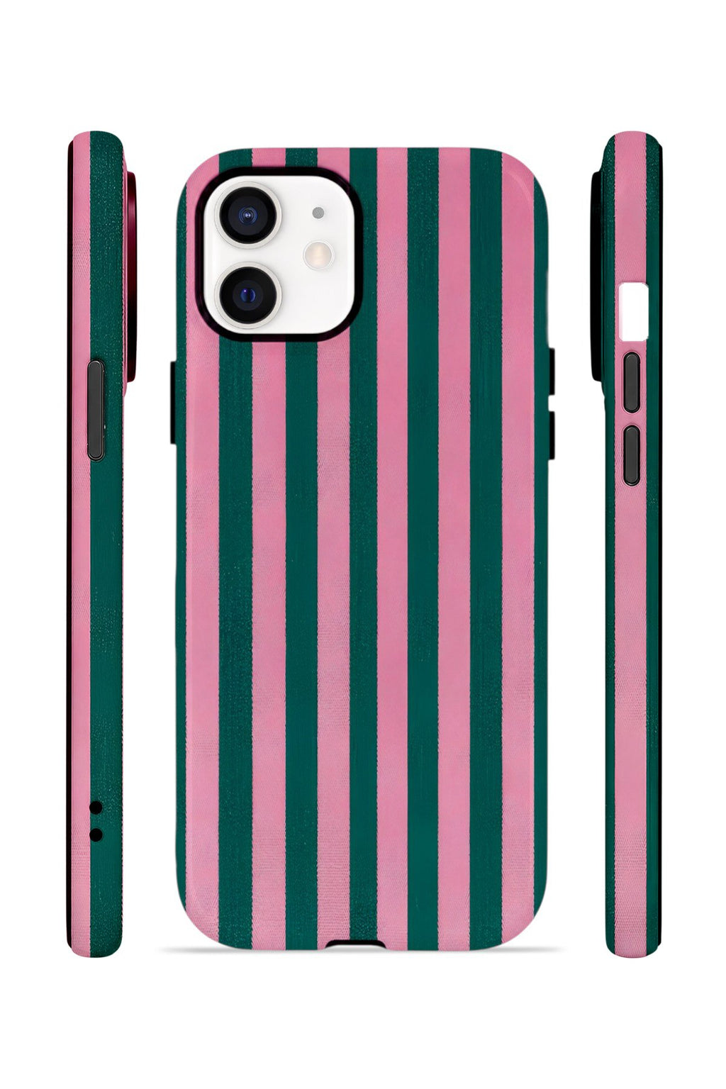 iPhone 12 Vorian Çift Katmanlı Kılıf Pink Navy Cabana
