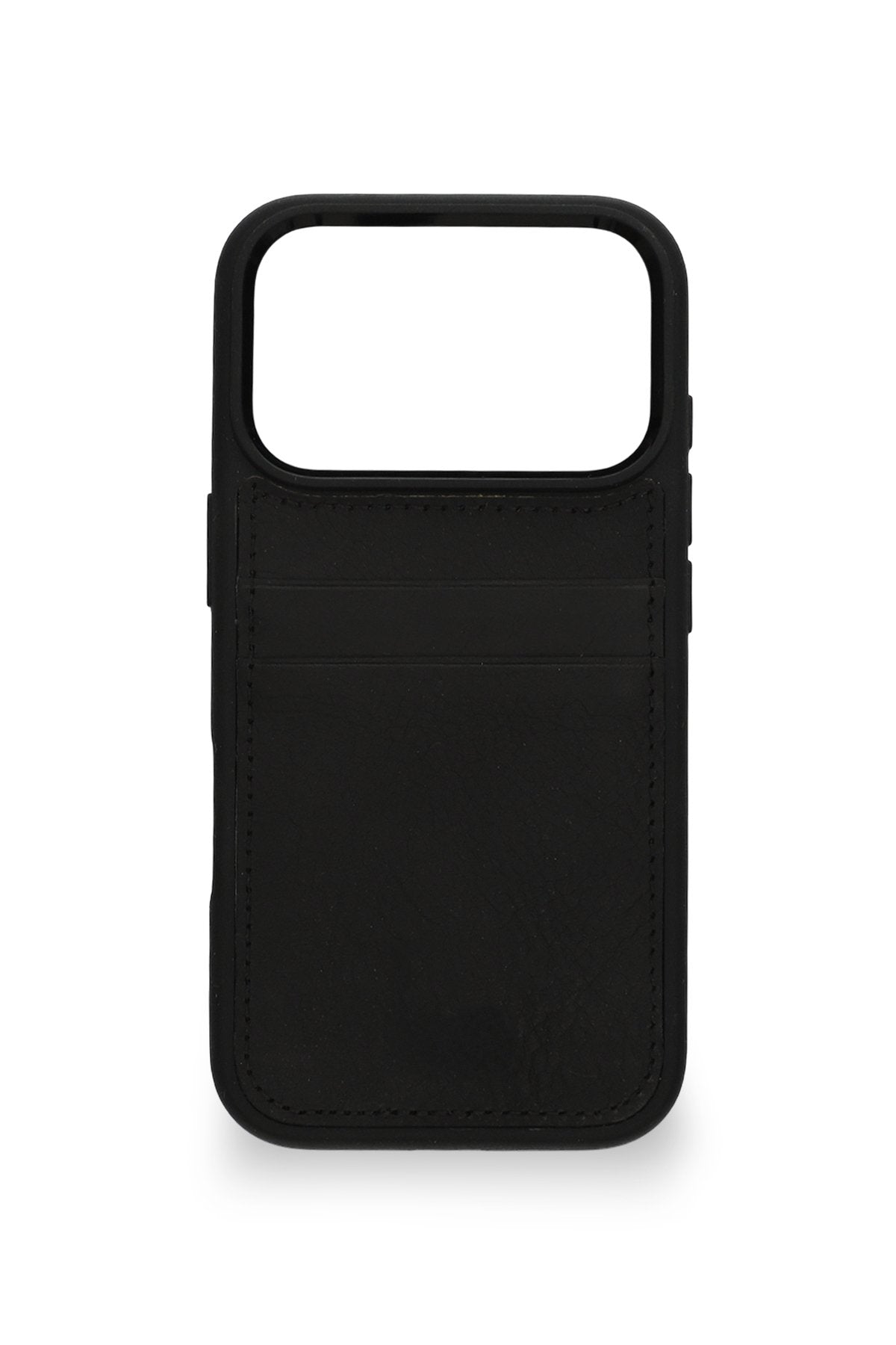 Vintage Wallet Kartlıklı Premium Deri Kılıf iPhone 17 Pro Max Mat Siyah