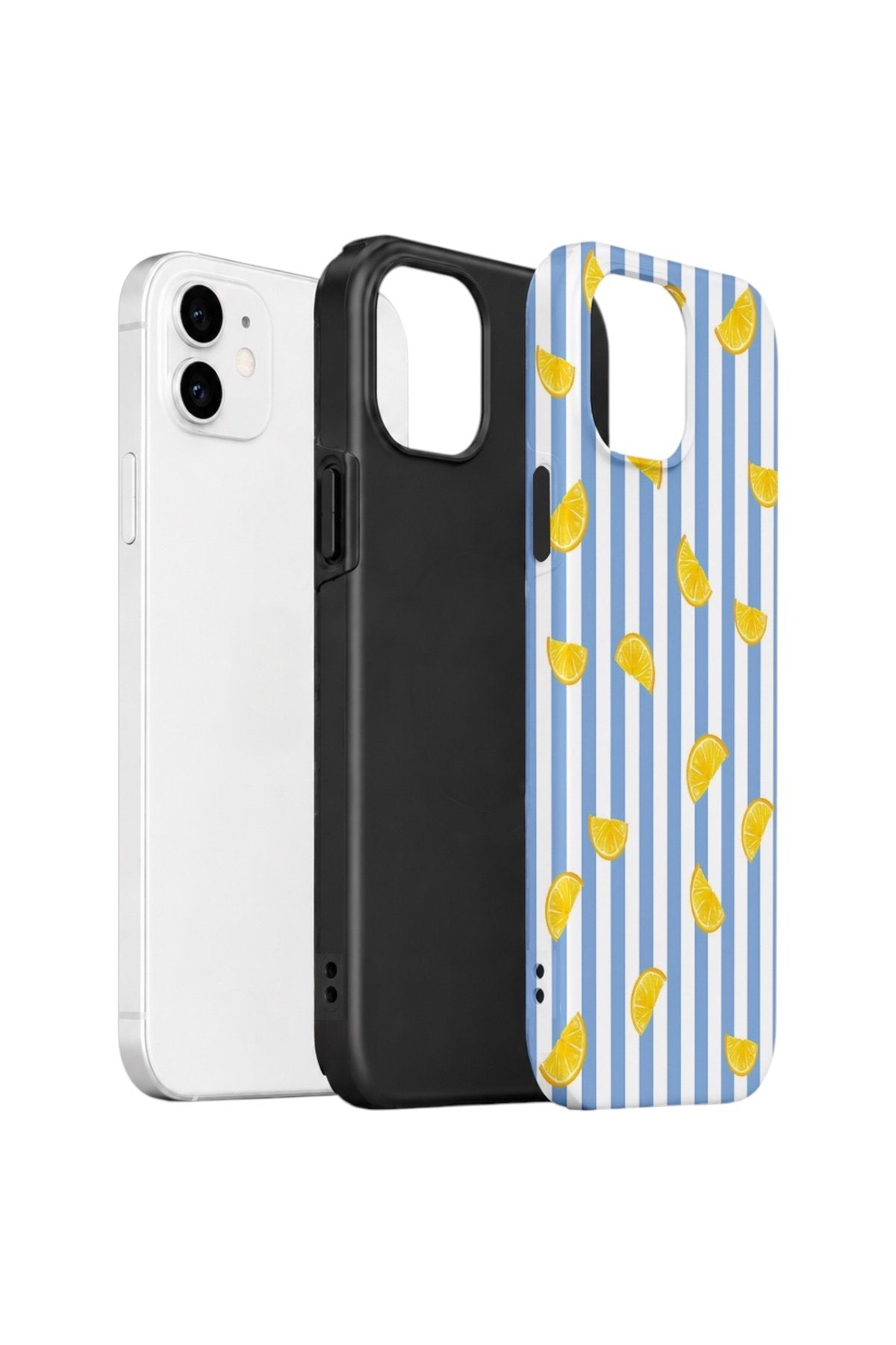 iPhone 12 Vorian Çift Katmanlı Kılıf Lemon Confetti Blue