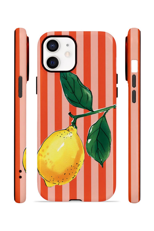 iPhone 11 Vorian Çift Katmanlı MagSafe Kılıf Sicilian Lemon Red Stripe