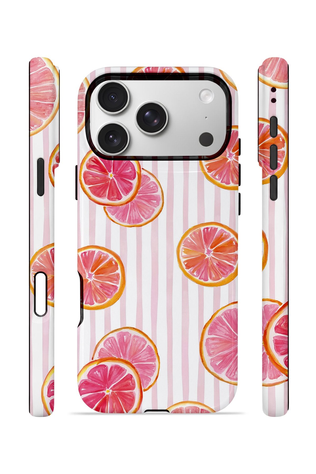 iPhone 17 Pro Max Vorian Çift Katmanlı Kılıf Pink Grapefruit Garden
