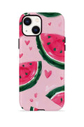 iPhone 14 Vorian Çift Katmanlı Kılıf Watermelon Hearts