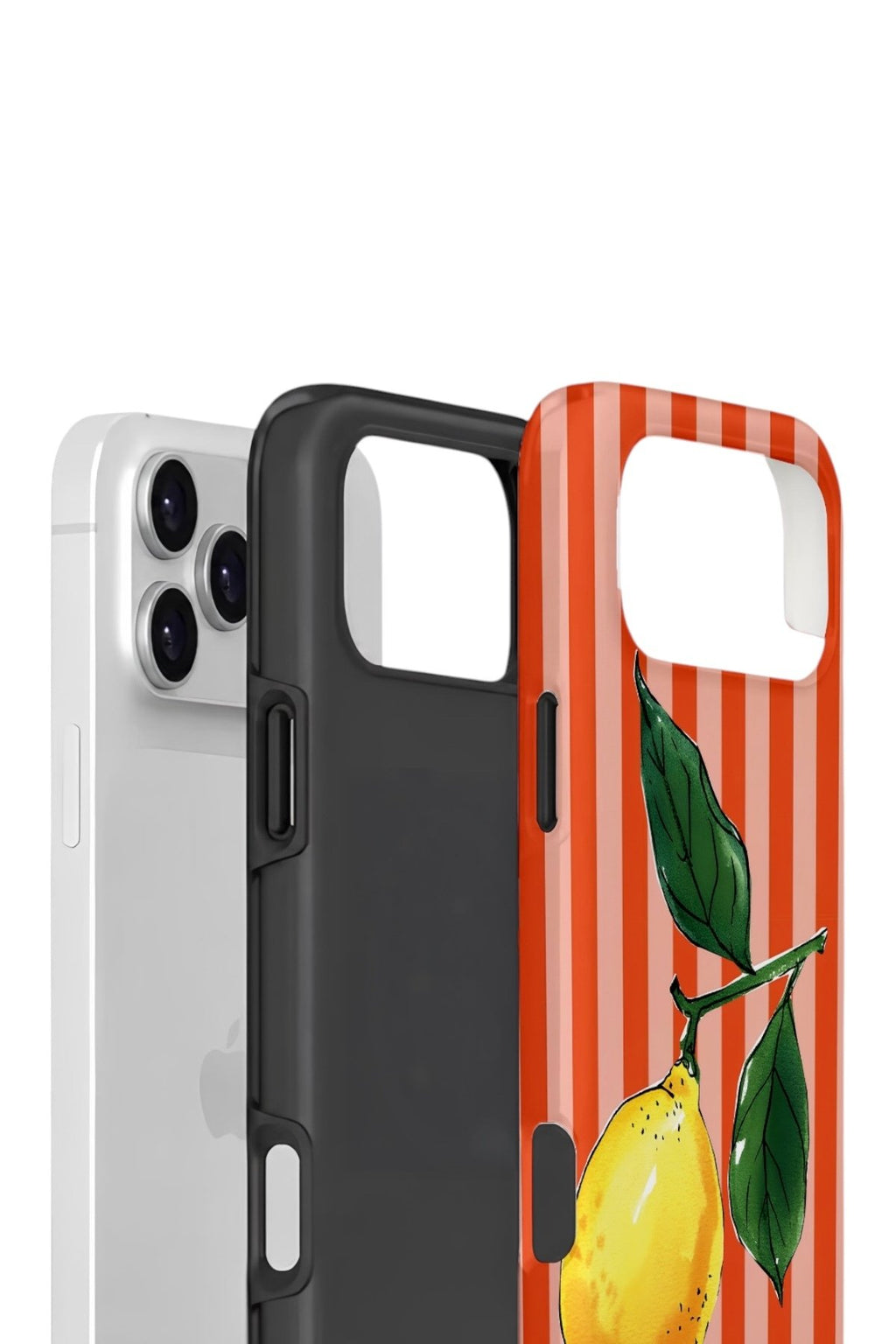 iPhone 17 Pro Vorian Çift Katmanlı Kılıf Sicilian Lemon Red Stripe