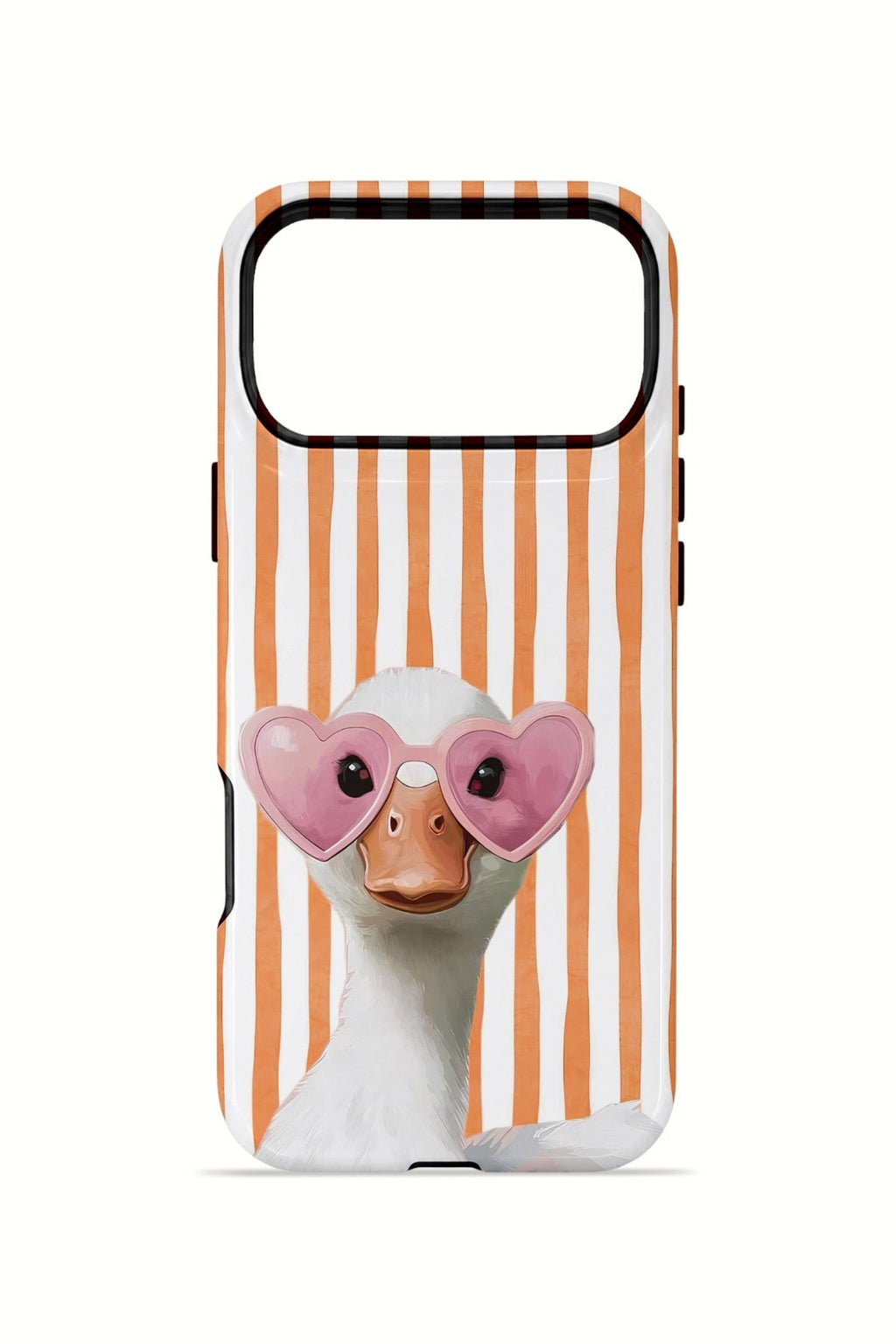 iPhone 17 Pro Max Vorian Çift Katmanlı Kılıf Heart Glasses Goose