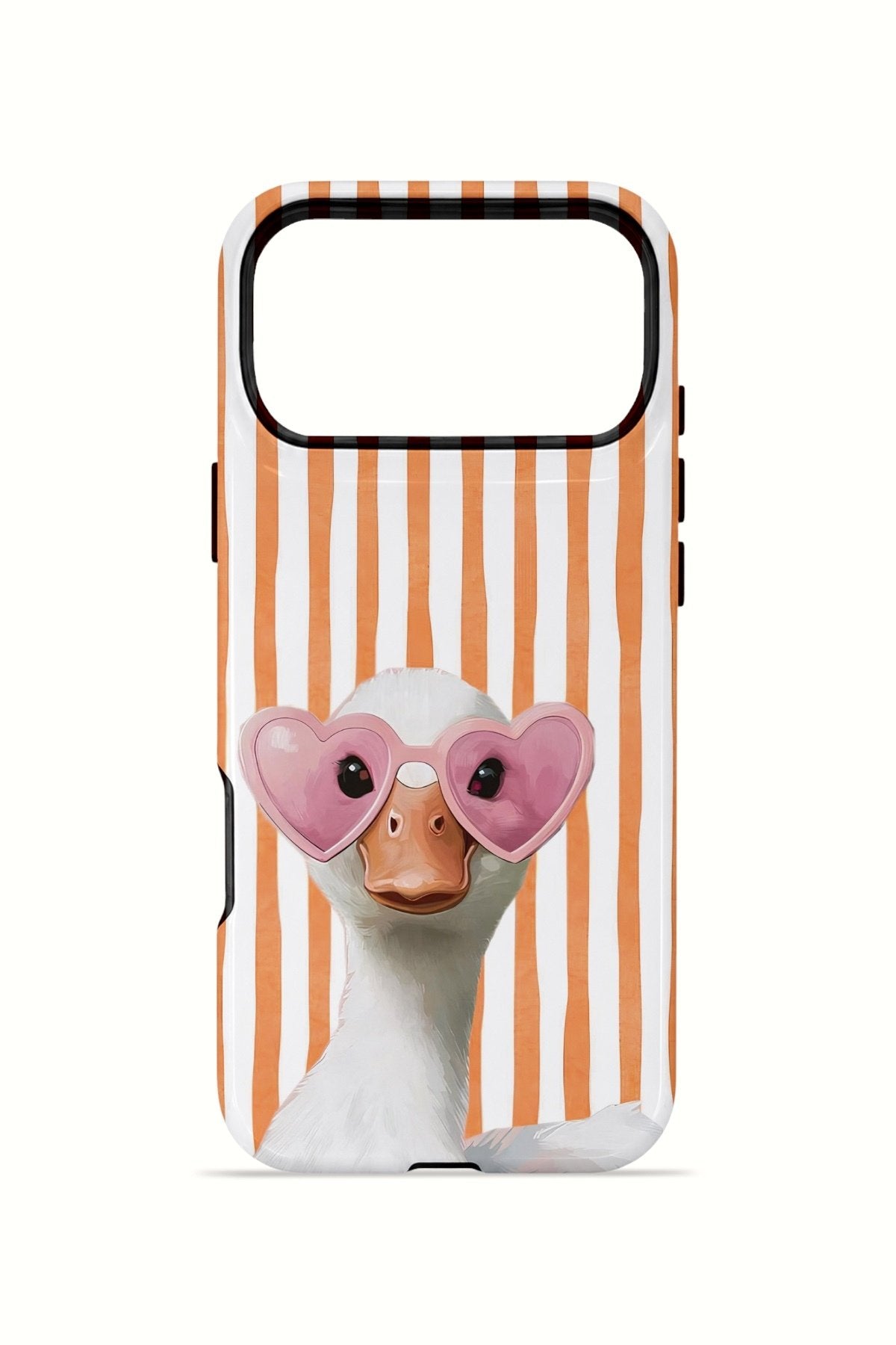iPhone 17 Pro Max Vorian Çift Katmanlı Kılıf Heart Glasses Goose