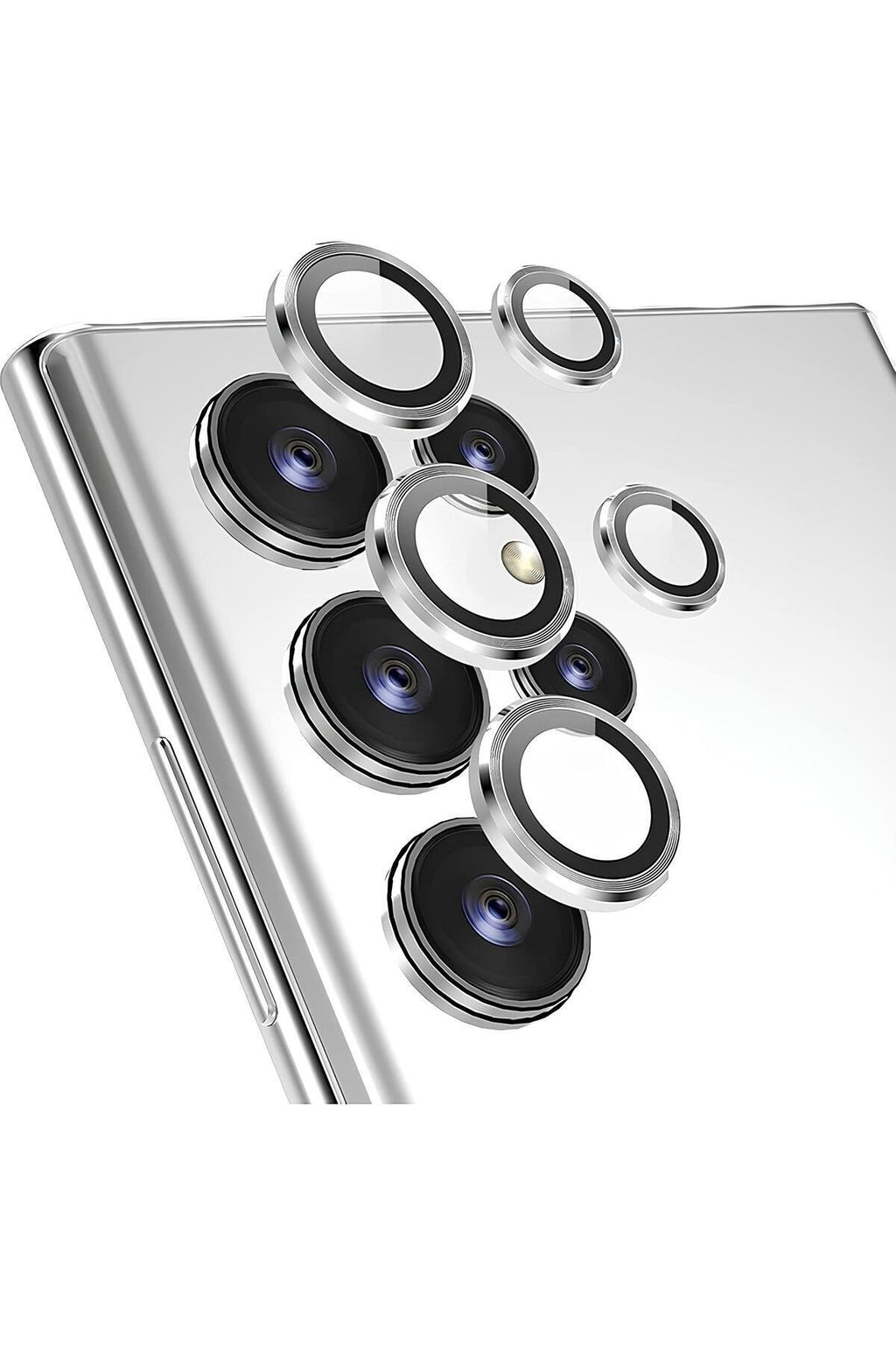 Samsung Galaxy S24 Ultra Metal Kamera Koruyucu Lens Gümüş