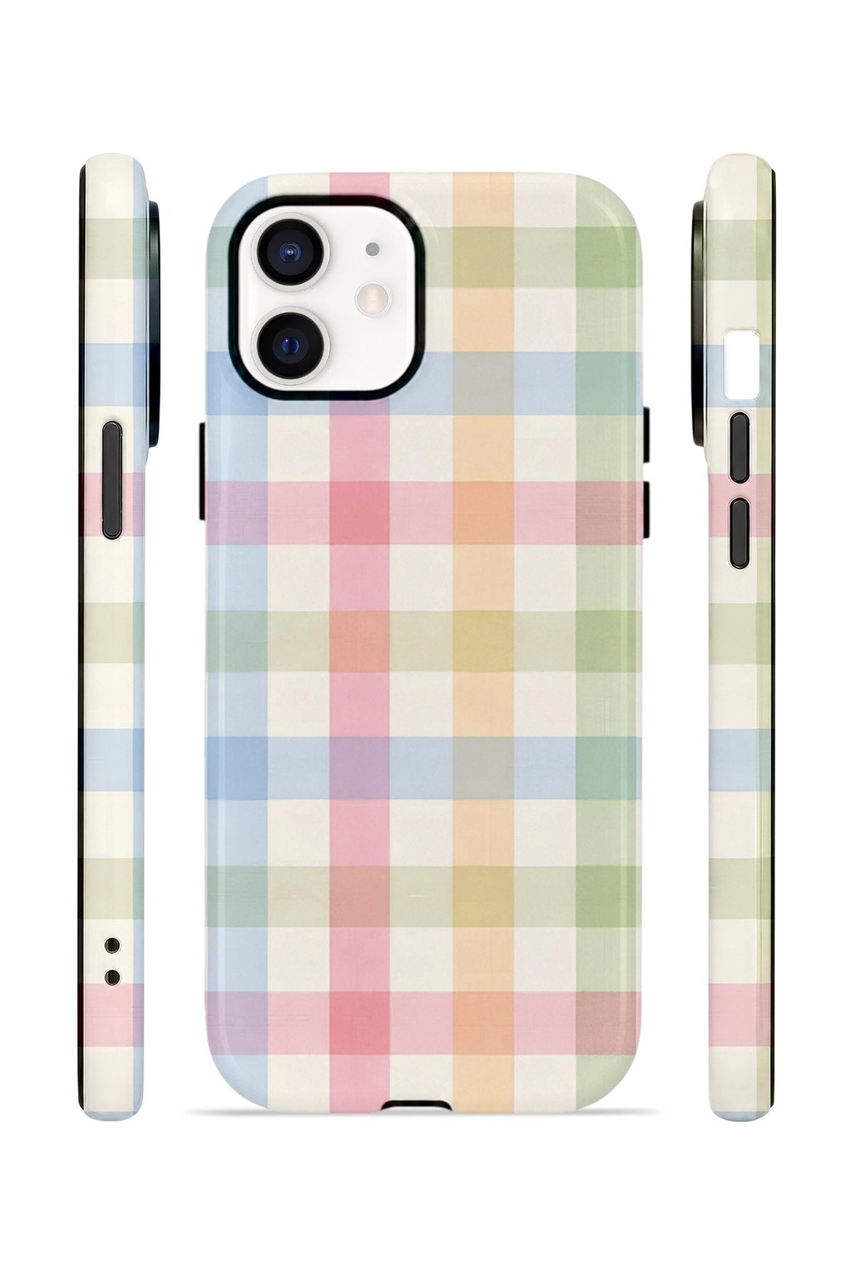 iPhone 11 Vorian Çift Katmanlı MagSafe Kılıf Pastel Gingham