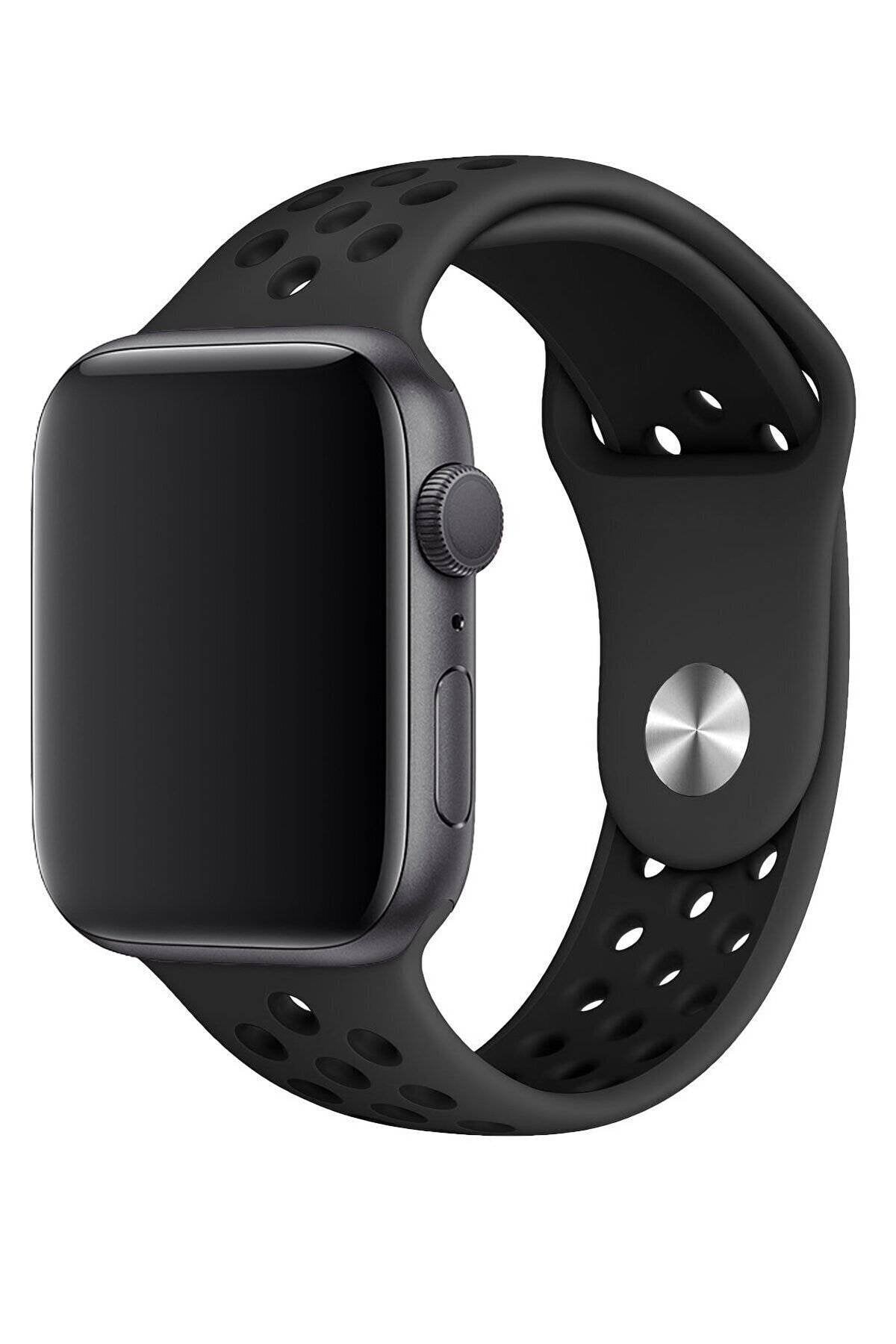 Apple Watch Series Fileli Kordon Siyah-Siyah