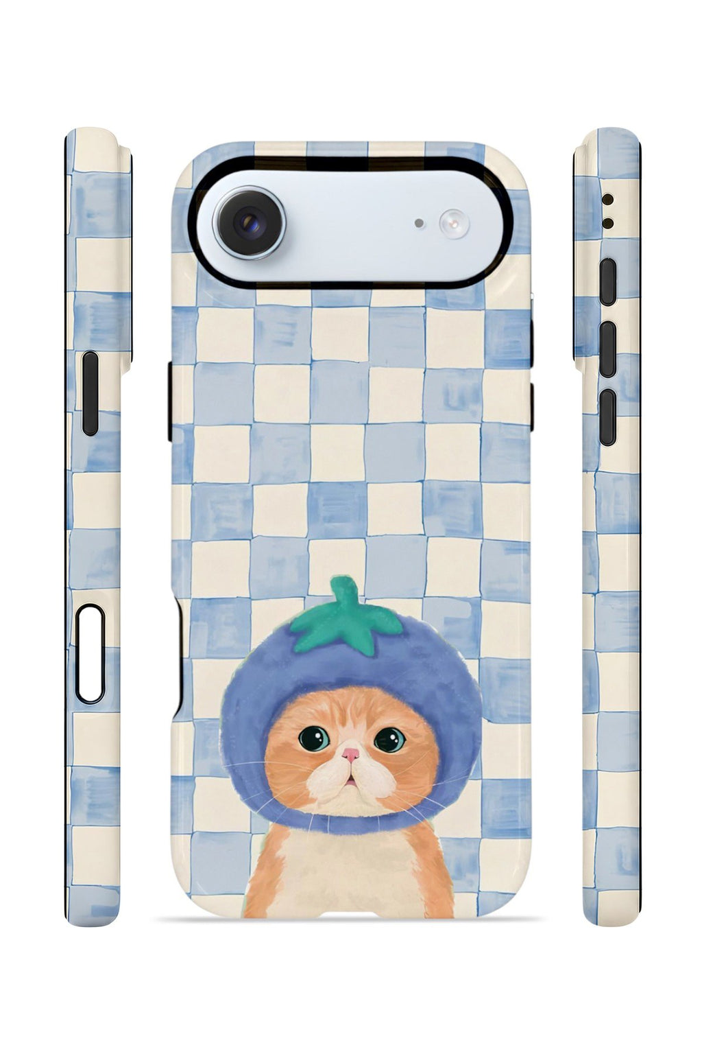 iPhone 17 Air Vorian Çift Katmanlı Kılıf Blueberry Cat Check
