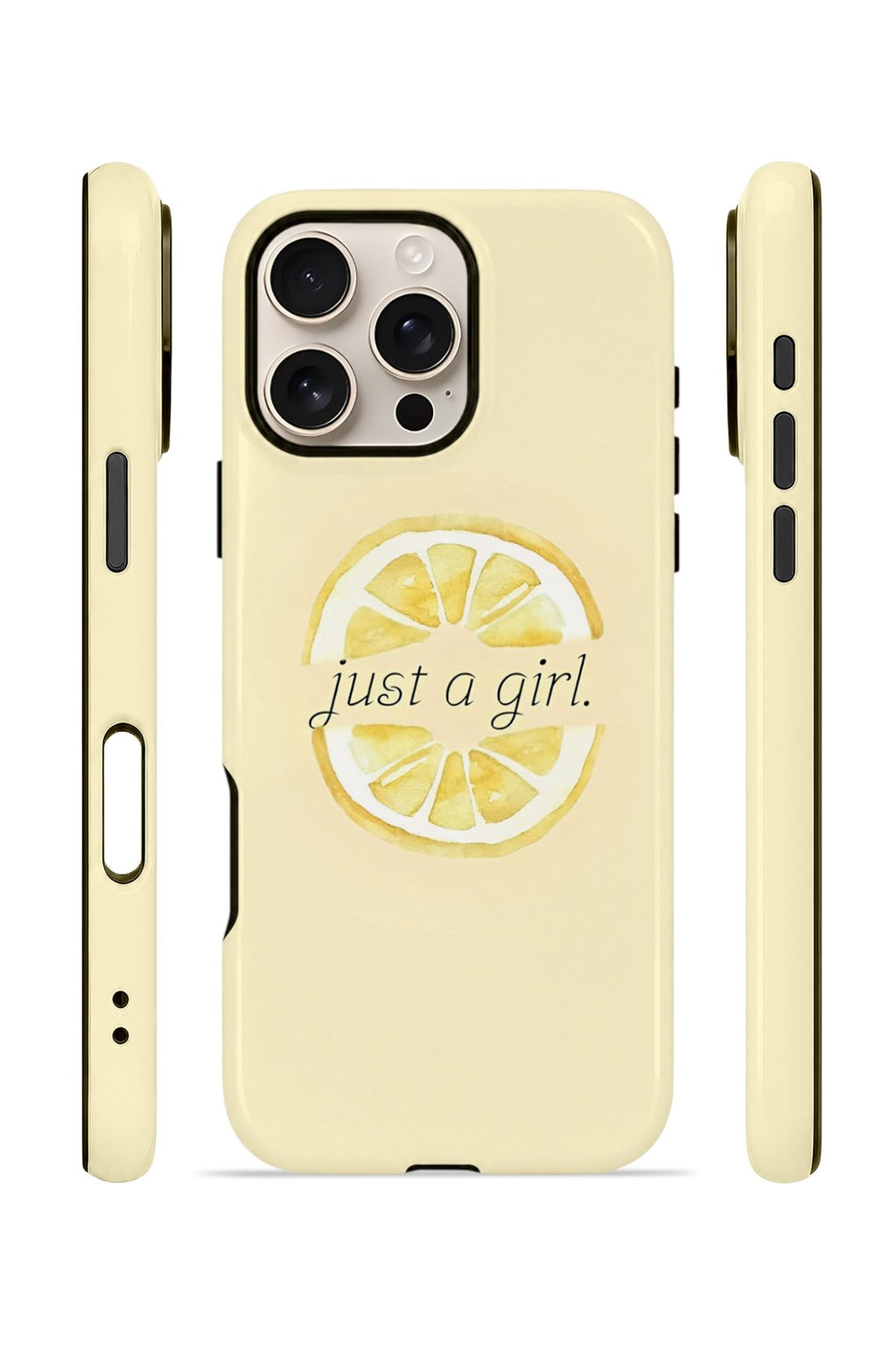 iPhone 16 Pro Vorian Çift Katmanlı MagSafe Kılıf Just A Girl Lemon