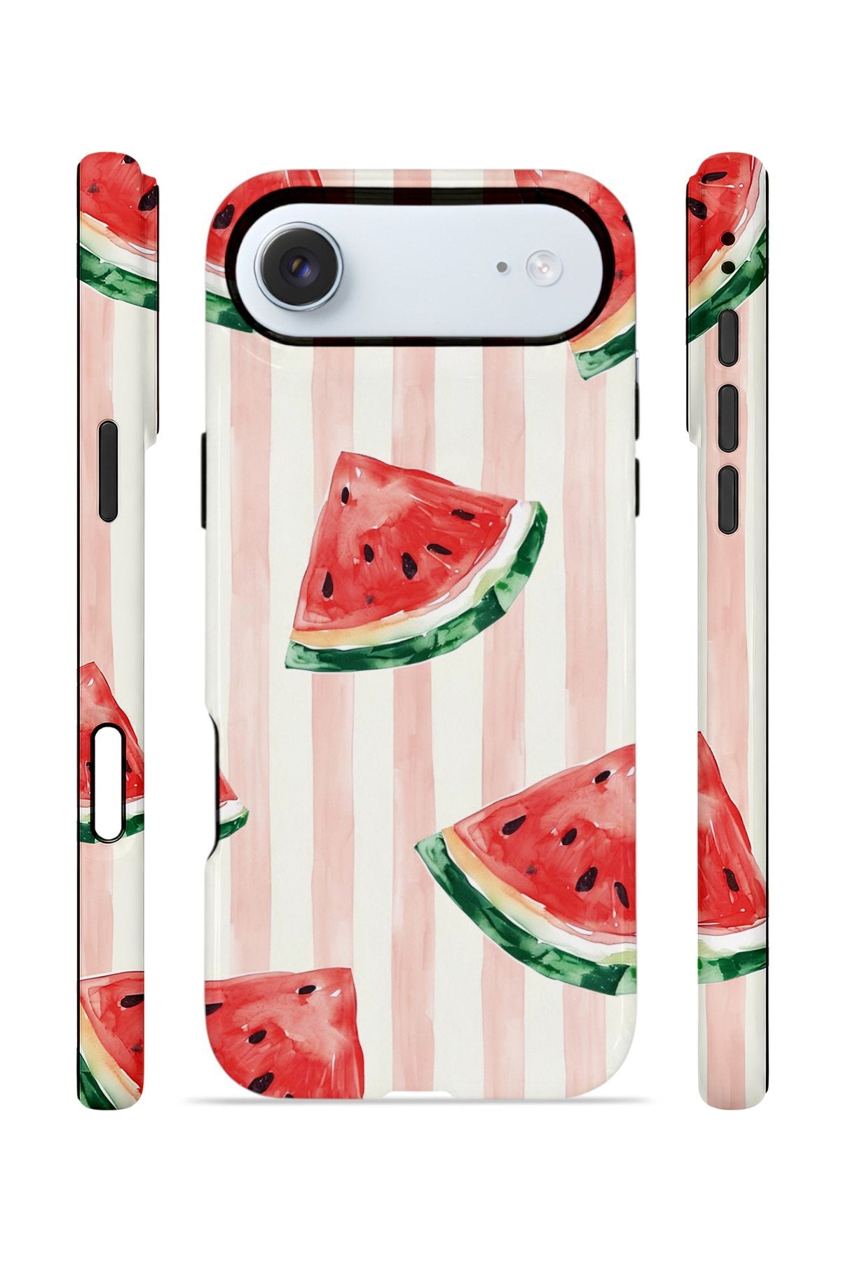 iPhone 17 Air Vorian Çift Katmanlı Kılıf Watermelon Blush Stripe