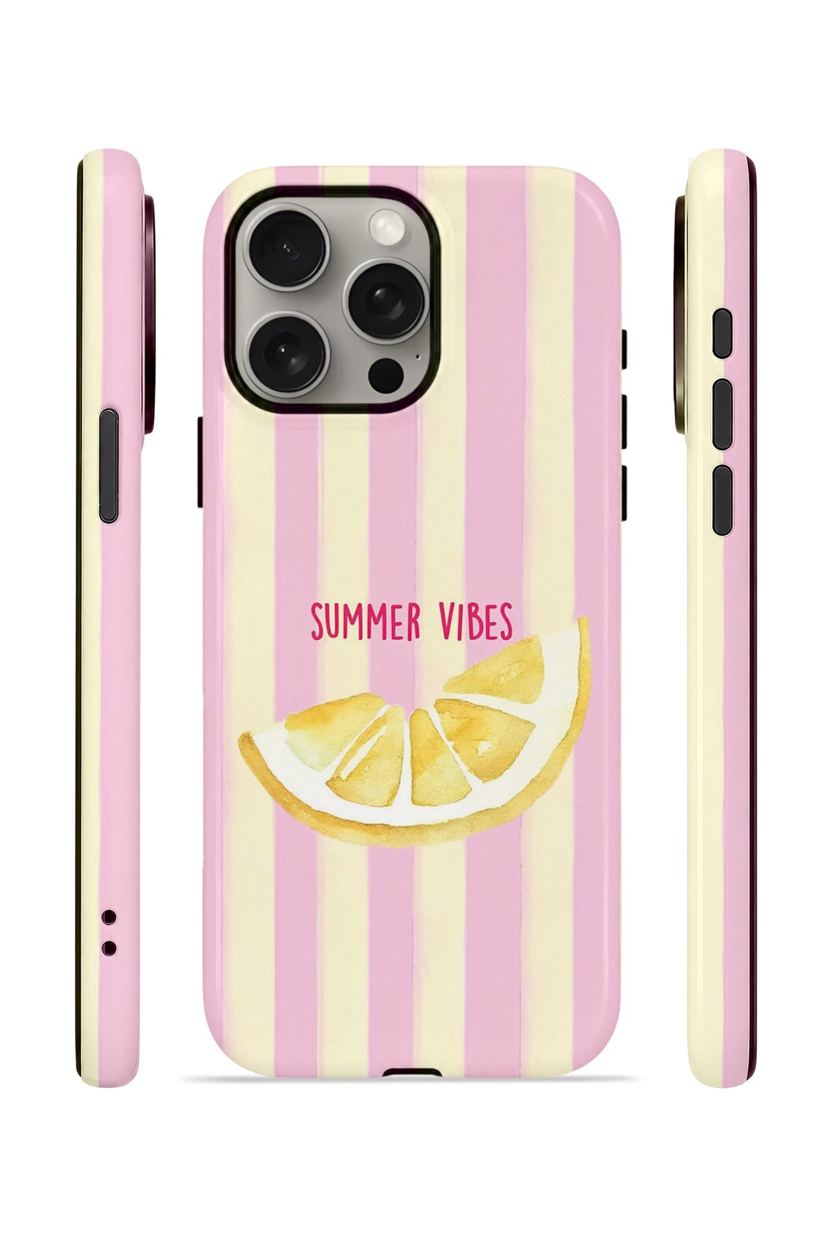 iPhone 15 Pro Max Vorian Çift Katmanlı Kılıf Summer Vibes Lemon