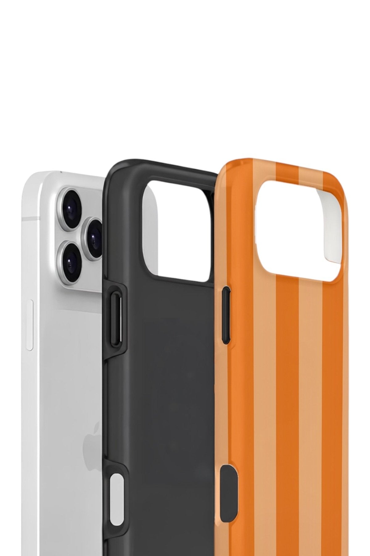 iPhone 17 Pro Vorian Çift Katmanlı Kılıf Orange Cream Stripe