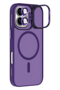 iPhone 17 6.3'' Cyrenn MagSafe Kılıf + Lens Koruyucu Derin Mor