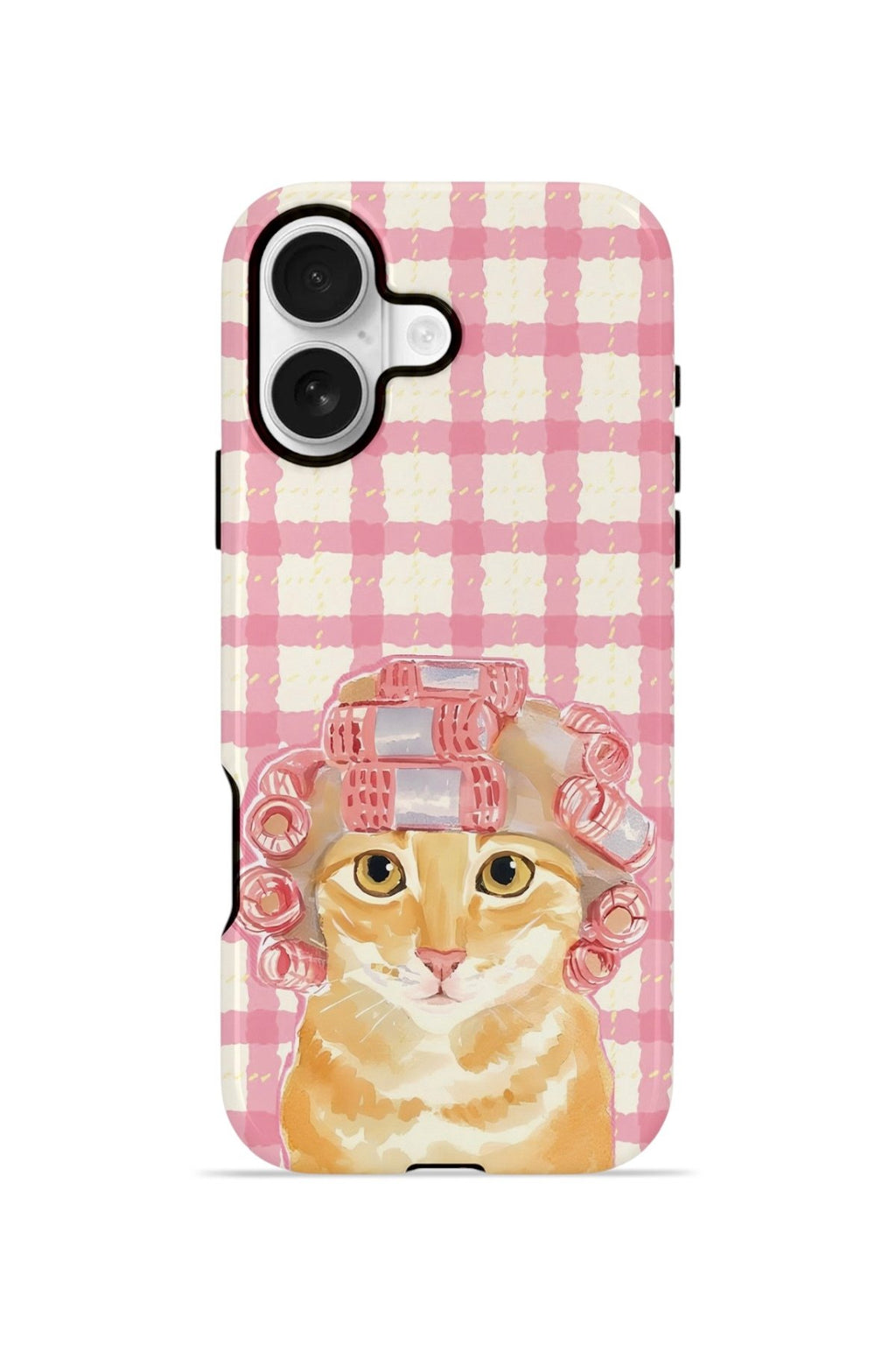 iPhone 17 Vorian Çift Katmanlı Kılıf Pink Picnic Cat