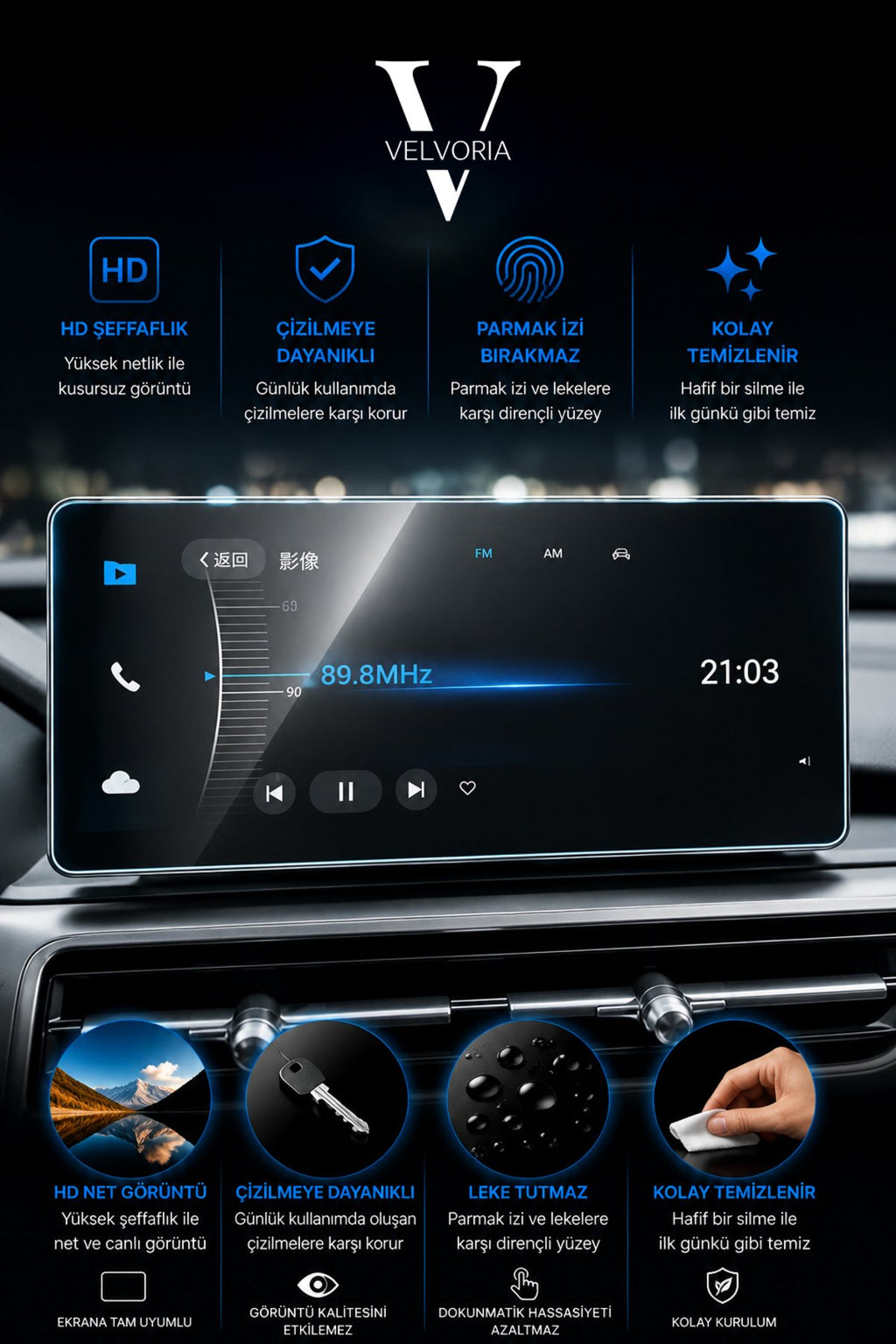 Chery Tiggo 8 Pro 12.3 inç Navigasyon Esnek Nano Ekran Koruyucu