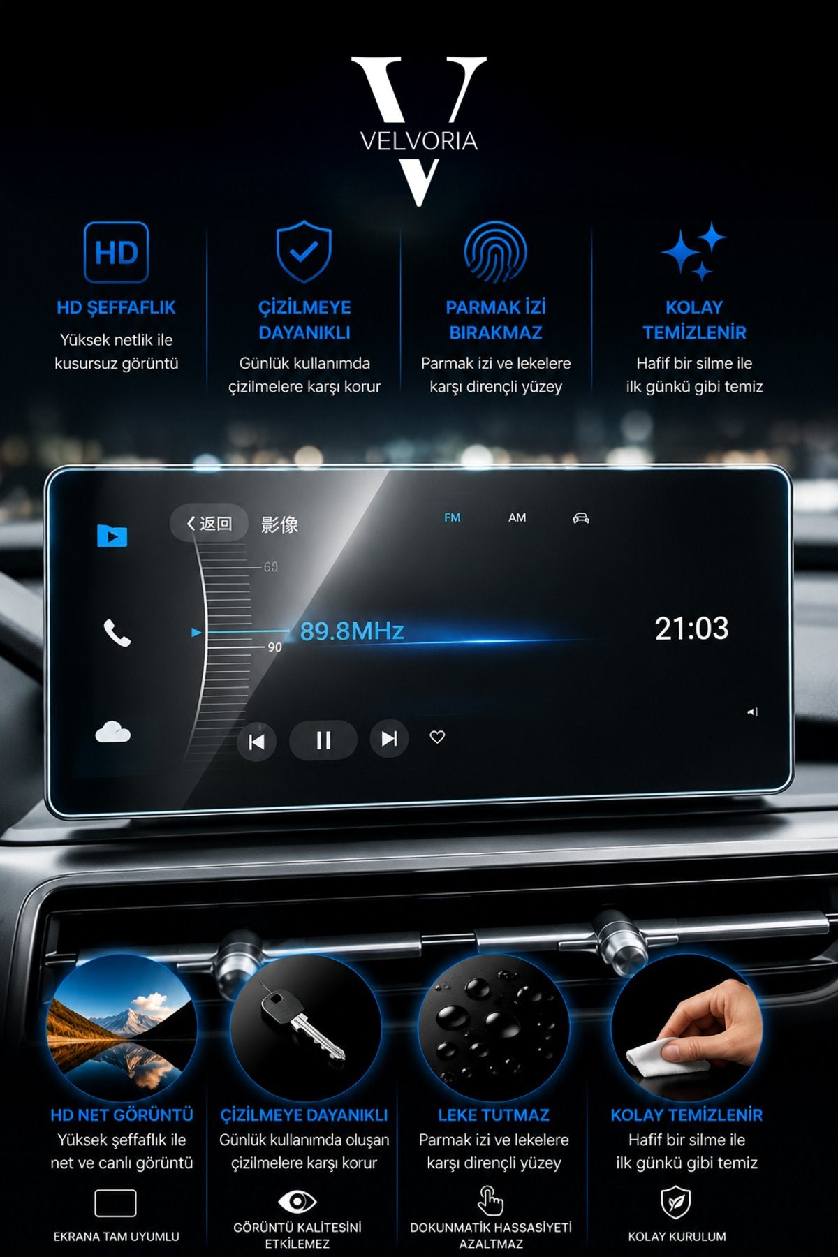 Chery Tiggo 8 Pro 12.3 inç Navigasyon Esnek Nano Ekran Koruyucu