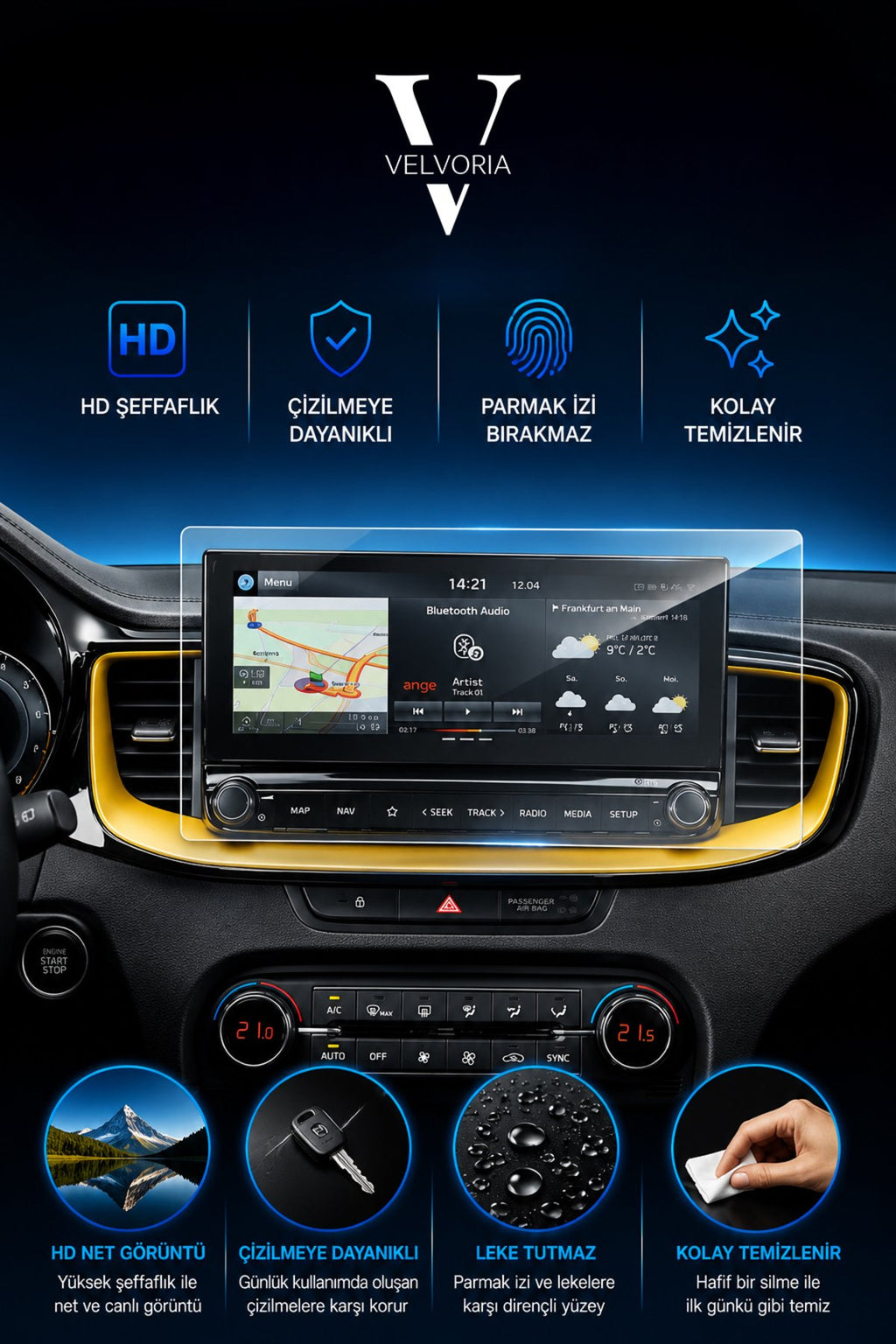 Kia Xceed Prestige 10.25 Inç Multimedya Esnek Nano Glass Ekran Koruyucu 2024