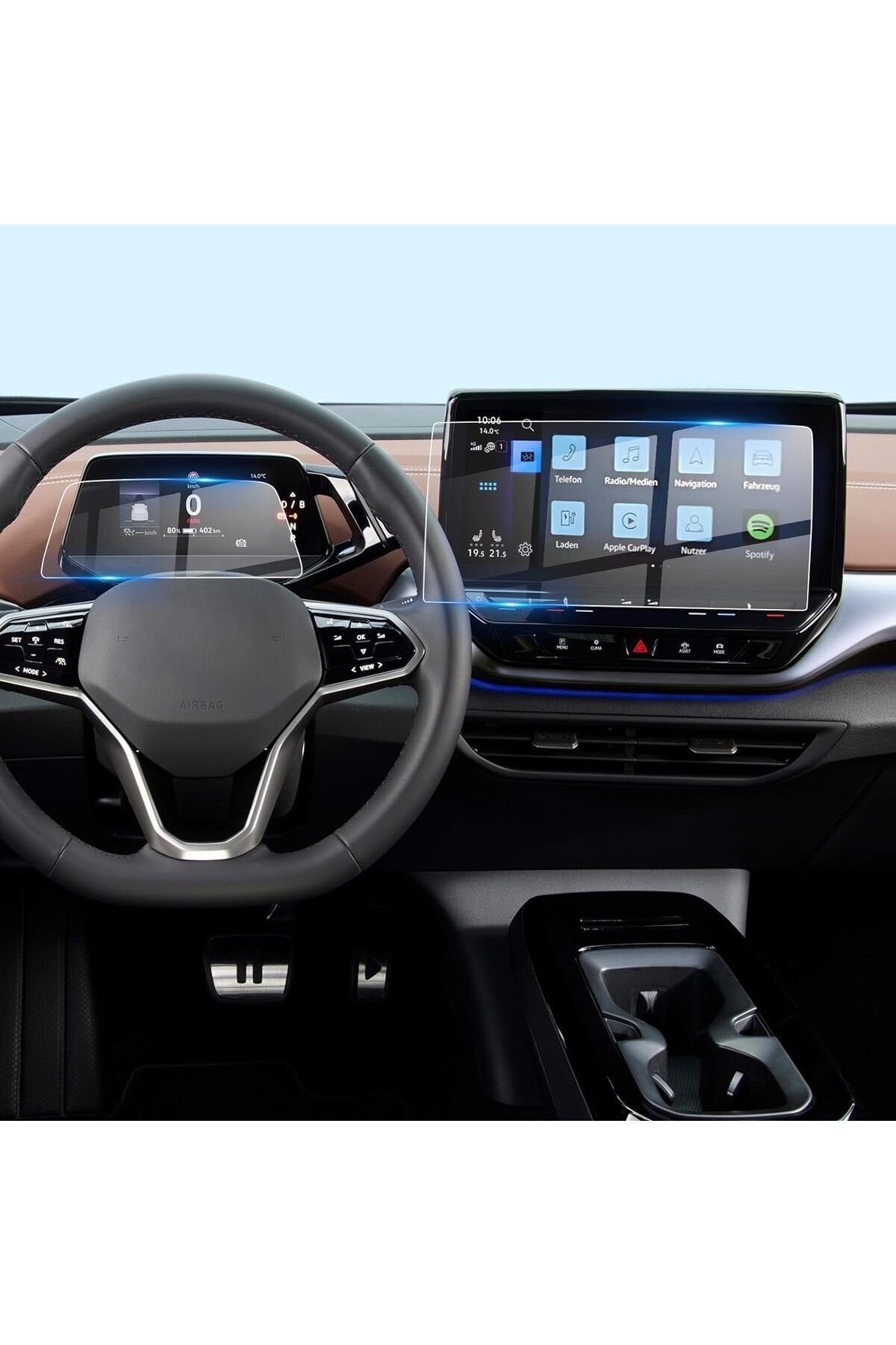 Volkswagen ID.3 Navigasyon Ve Gösterge Paneli Nano Glass Ekran Koruyucu Multimedya Ekran Koruyucu