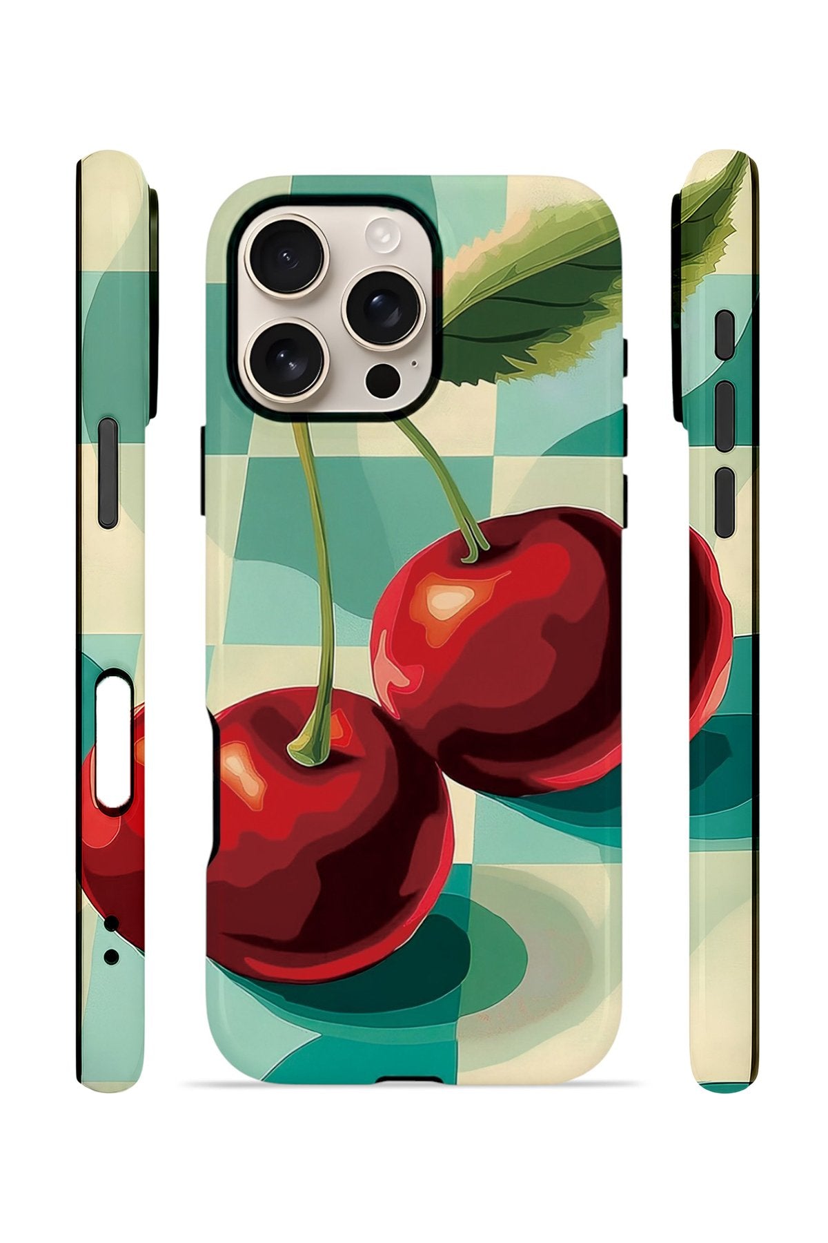 iPhone 16 Pro Max Vorian Çift Katmanlı Kılıf Retro Cherry Pop