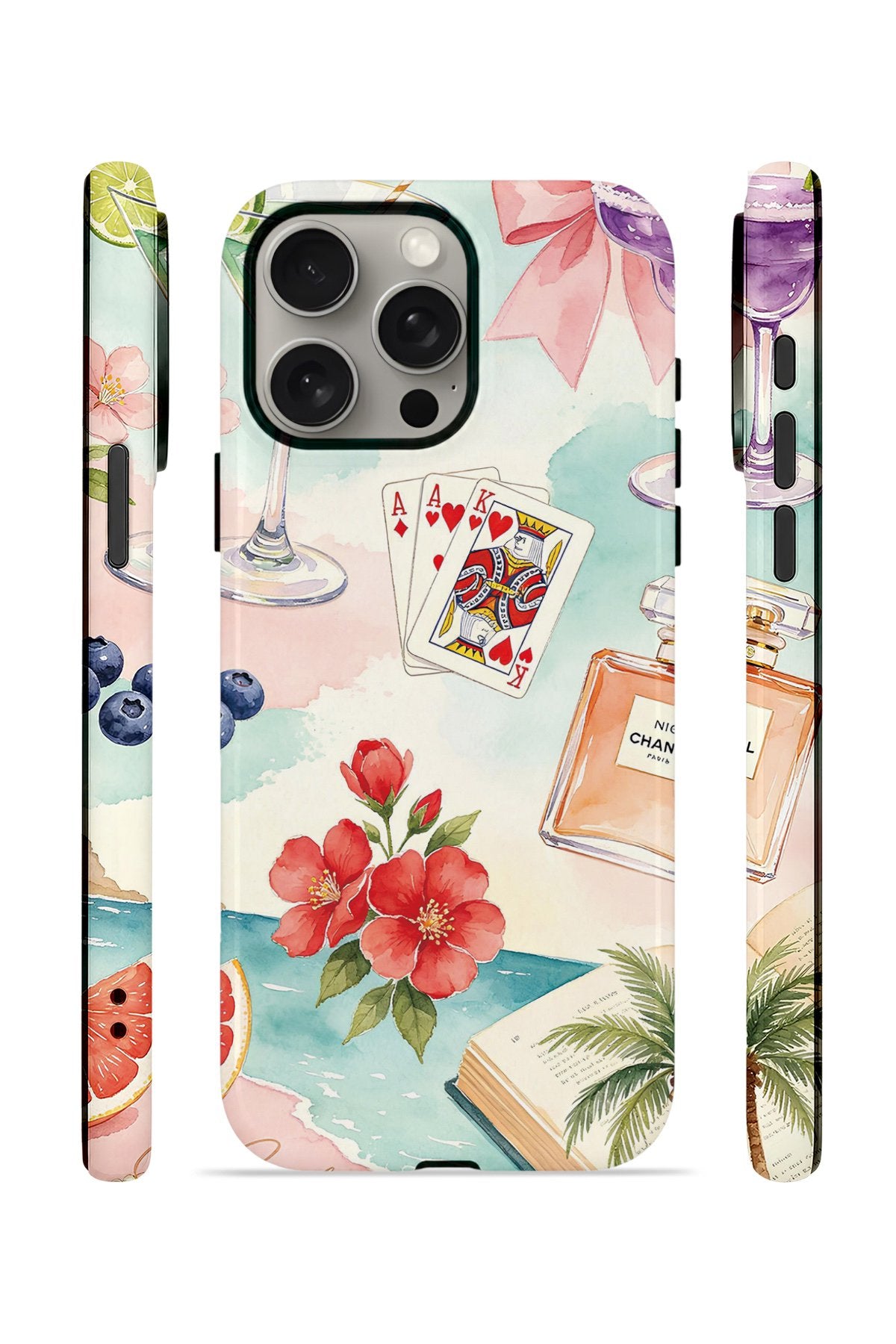 iPhone 15 Pro Max Vorian Çift Katmanlı MagSafe Kılıf Mediterranean Holiday Collage