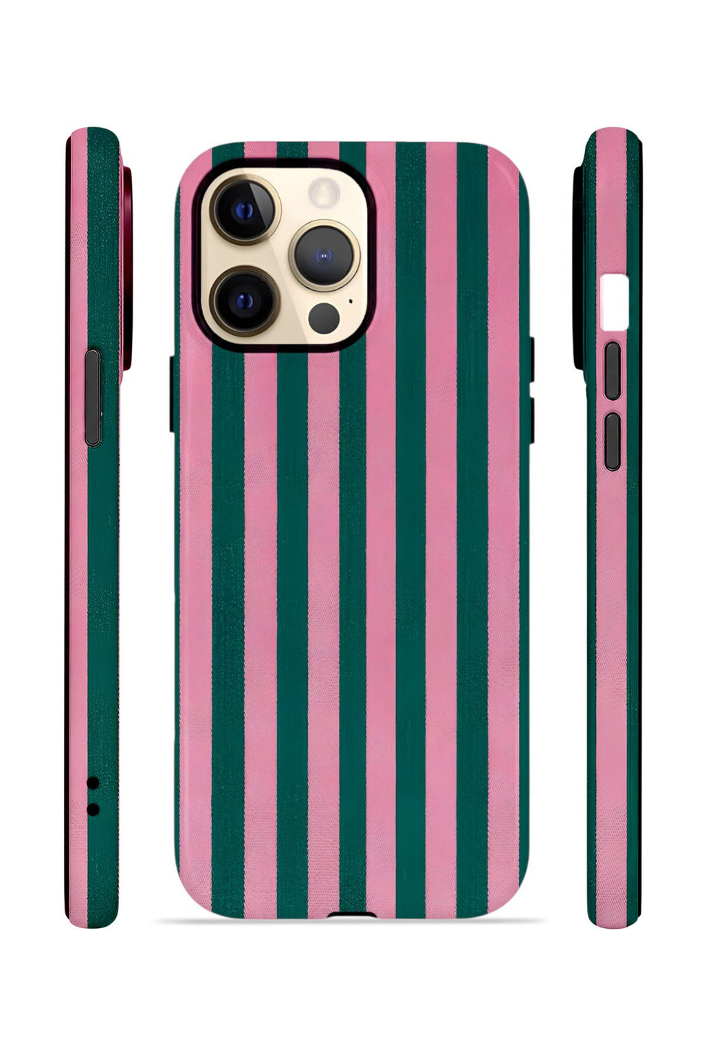 iPhone 12 Pro Max Vorian Çift Katmanlı MagSafe Kılıf Pink Navy Cabana