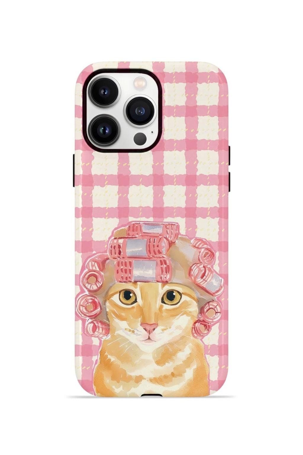iPhone 13 Pro Max Vorian Çift Katmanlı Kılıf Pink Picnic Cat