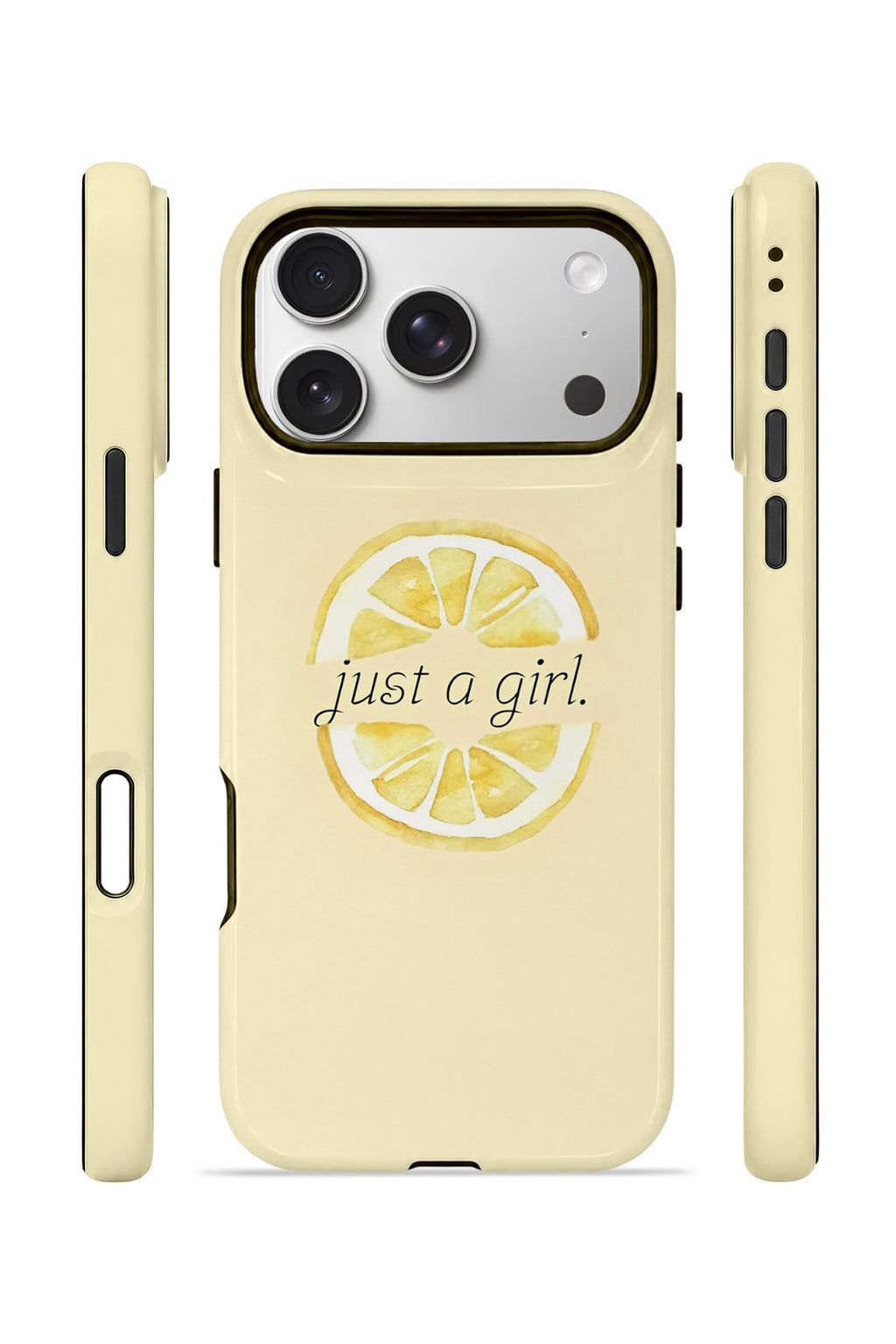 iPhone 17 Pro Vorian Çift Katmanlı MagSafe Kılıf Just A Girl Lemon