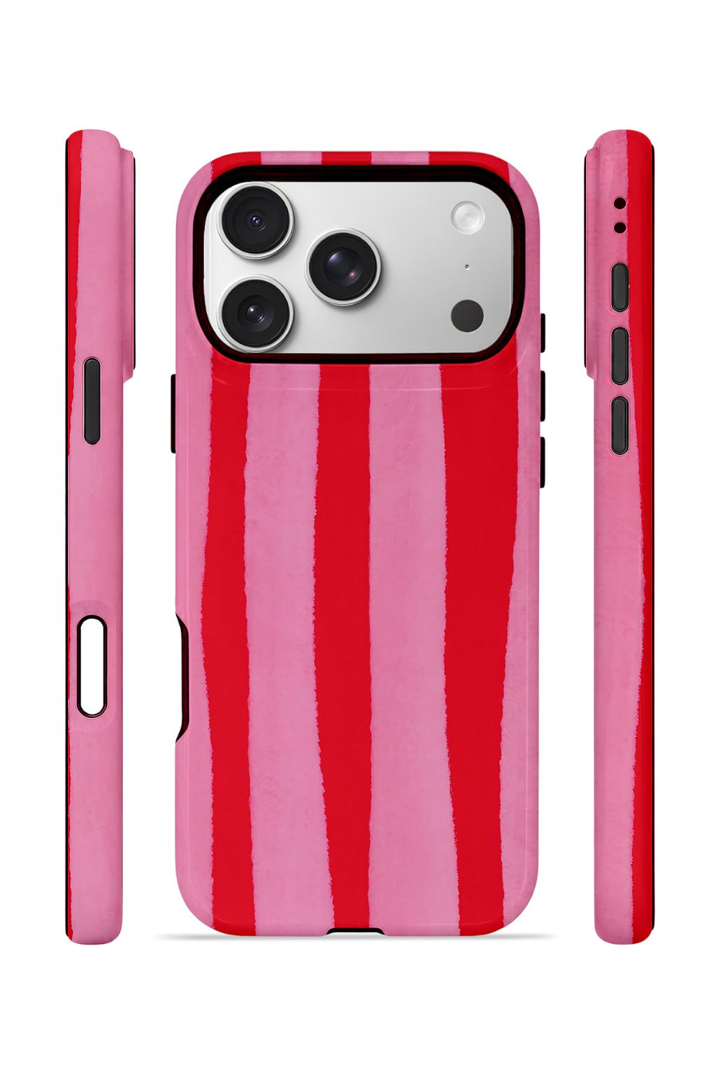 iPhone 17 Pro Max Vorian Çift Katmanlı Kılıf Raspberry Bold Stripe